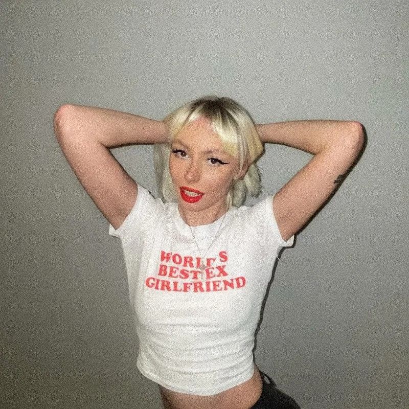 Other Summer Print Crop-Top World Best Ex Girlfriend Sexy Tee Size M / US 6-8 / IT 42-44 - 2 Thumbnail