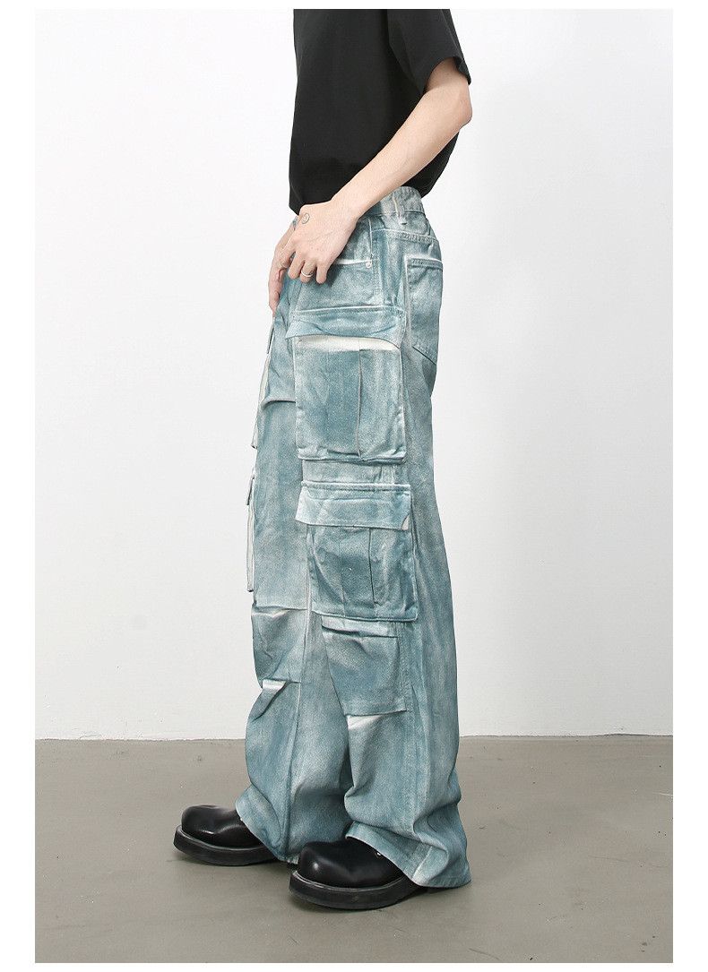 Japanese Brand × Jean High street multi-pocket ink tie-dye cargo jeans Size US 32 / EU 48 - 4 Thumbnail