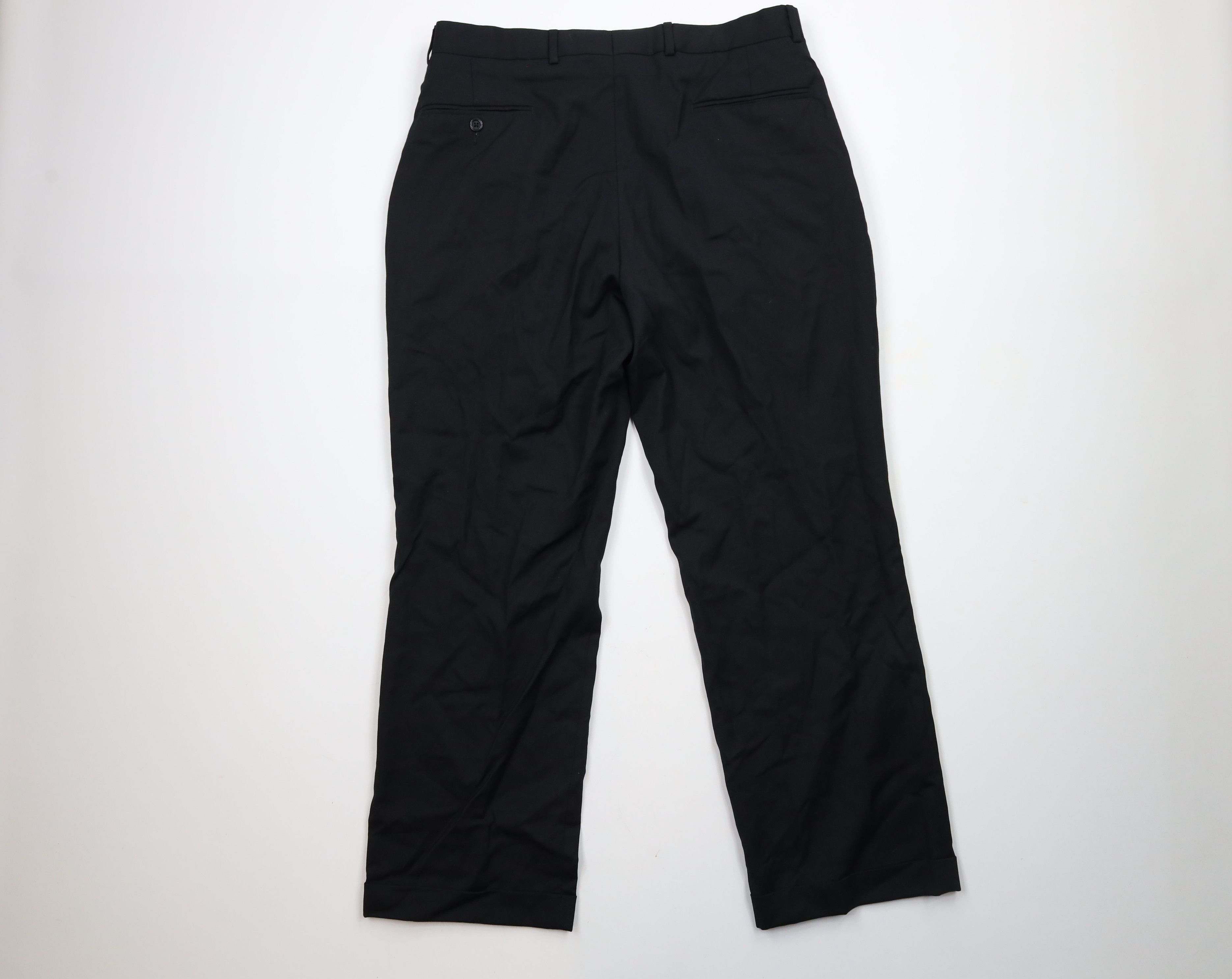 Vintage Vintage 90s Streetwear Pleated Cuffed Wide Leg Pants Black Size US 36 / EU 52 - 10 Thumbnail
