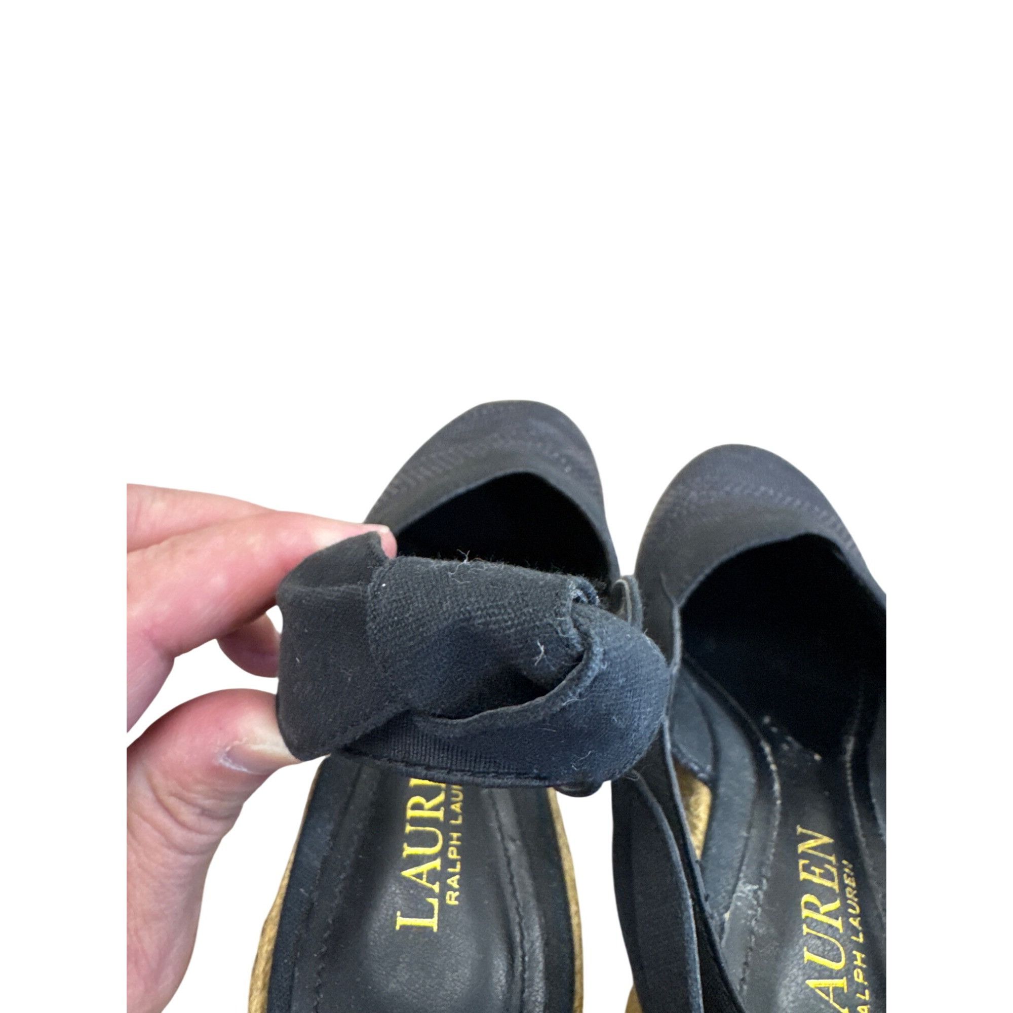 Lauren Ralph Lauren Lauren Ralph Lauren Womens Black Espadrille Wedge Sandals Sh Size US 7 / IT 37 - 11 Thumbnail