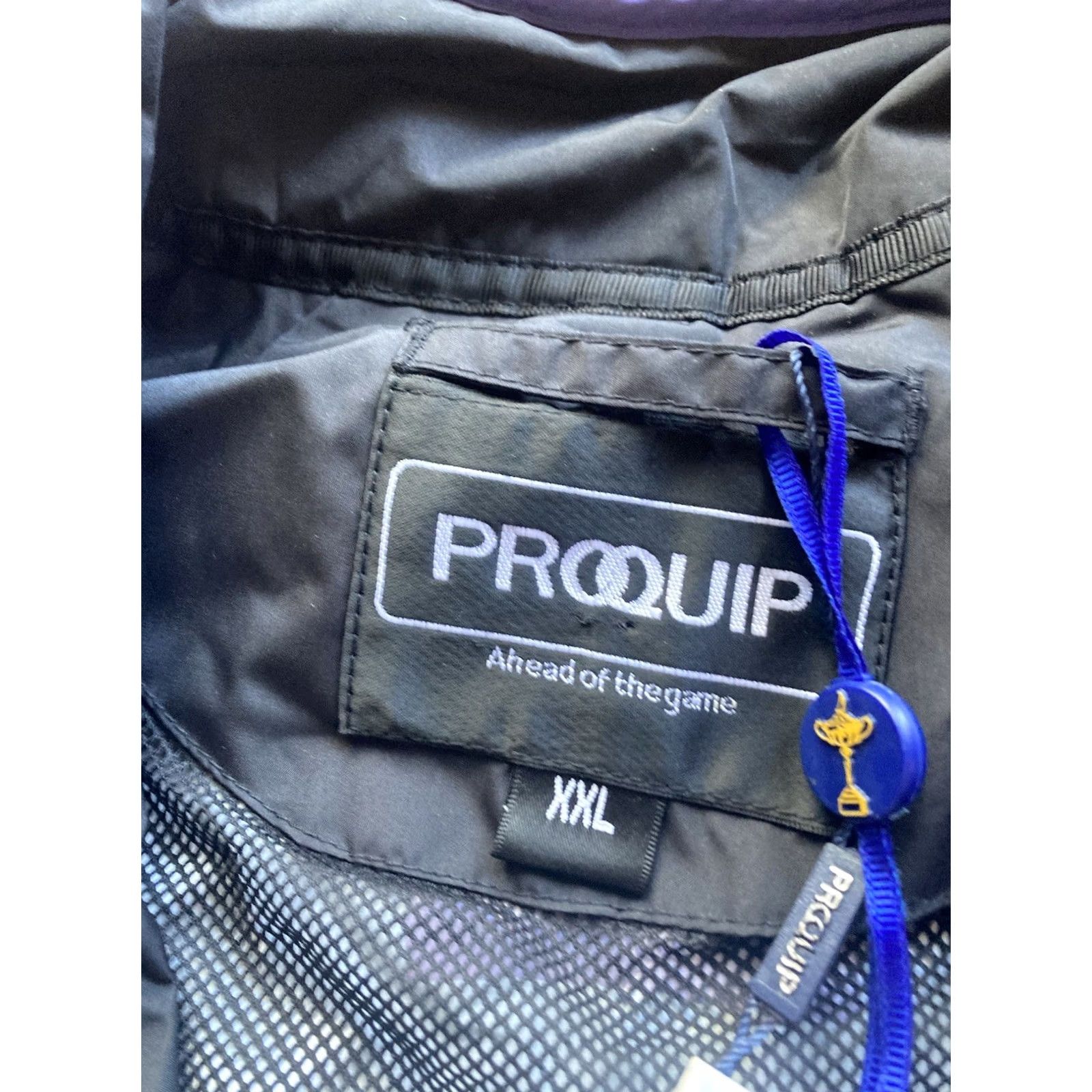 Vintage VINTAGE ProQuip Ryder Cup Jacket Mens 2XL Black Waterproof Windbreaker Golf Retro Logo 2014 Scotland Size US XXL / EU 58 / 5 - 6 Thumbnail
