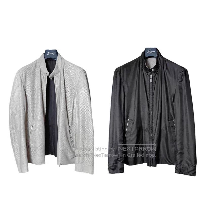 Brioni Brioni Double-faced hollowed-out leather jacket Size US L / EU 52-54 / 3 - 1 Thumbnail