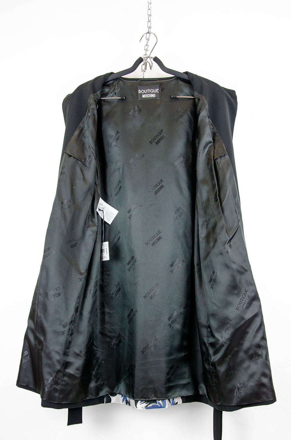 Boutique Moschino Moschino Boutique Floral Coat Black Blue Belted - Size IT44 Size M / US 6-8 / IT 42-44 - 10 Thumbnail