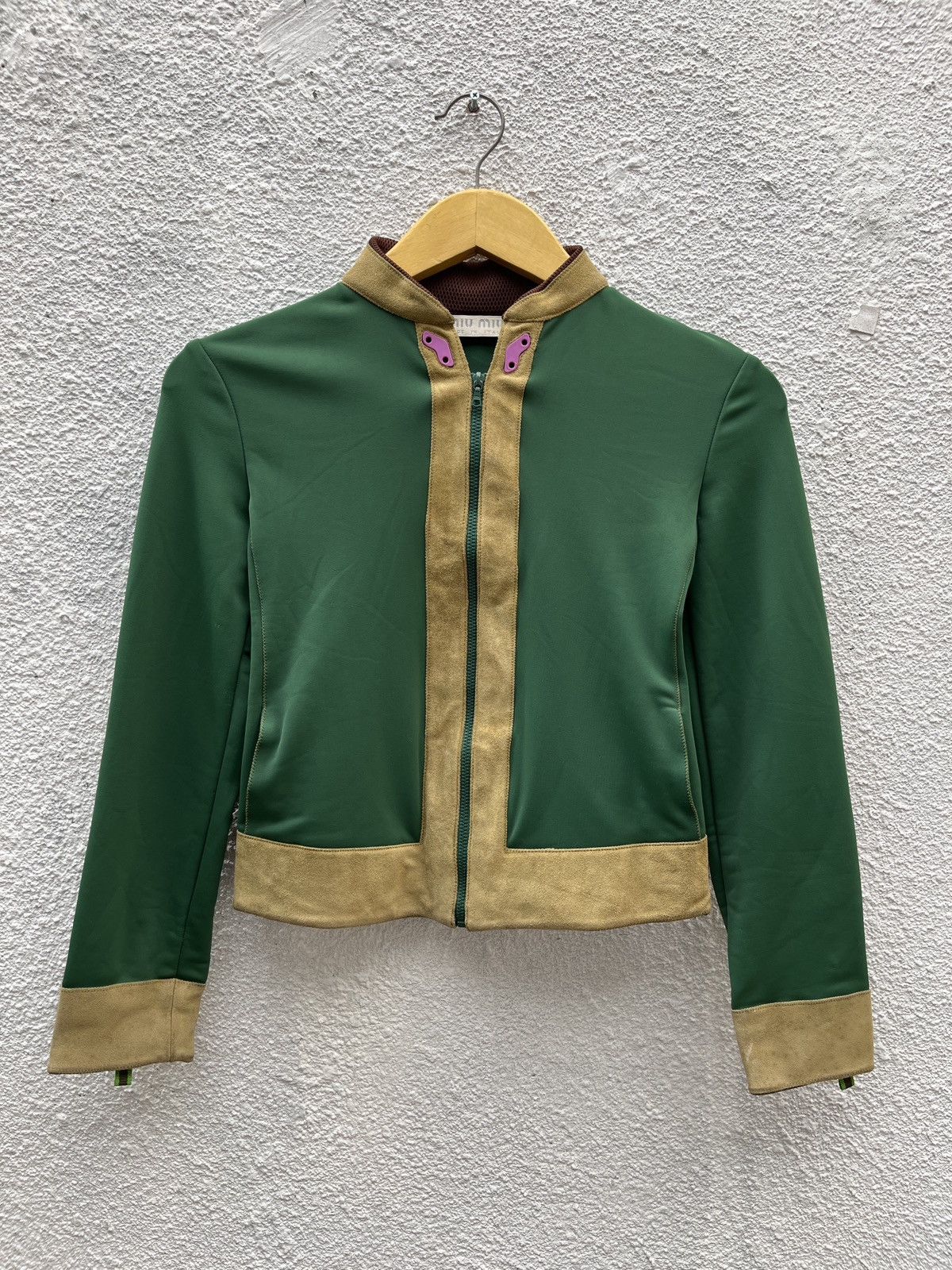 Miu Miu FW99 Miu Miu Suede Panelled Jacket Size XS / US 0-2 / IT 36-38 - 1 Thumbnail