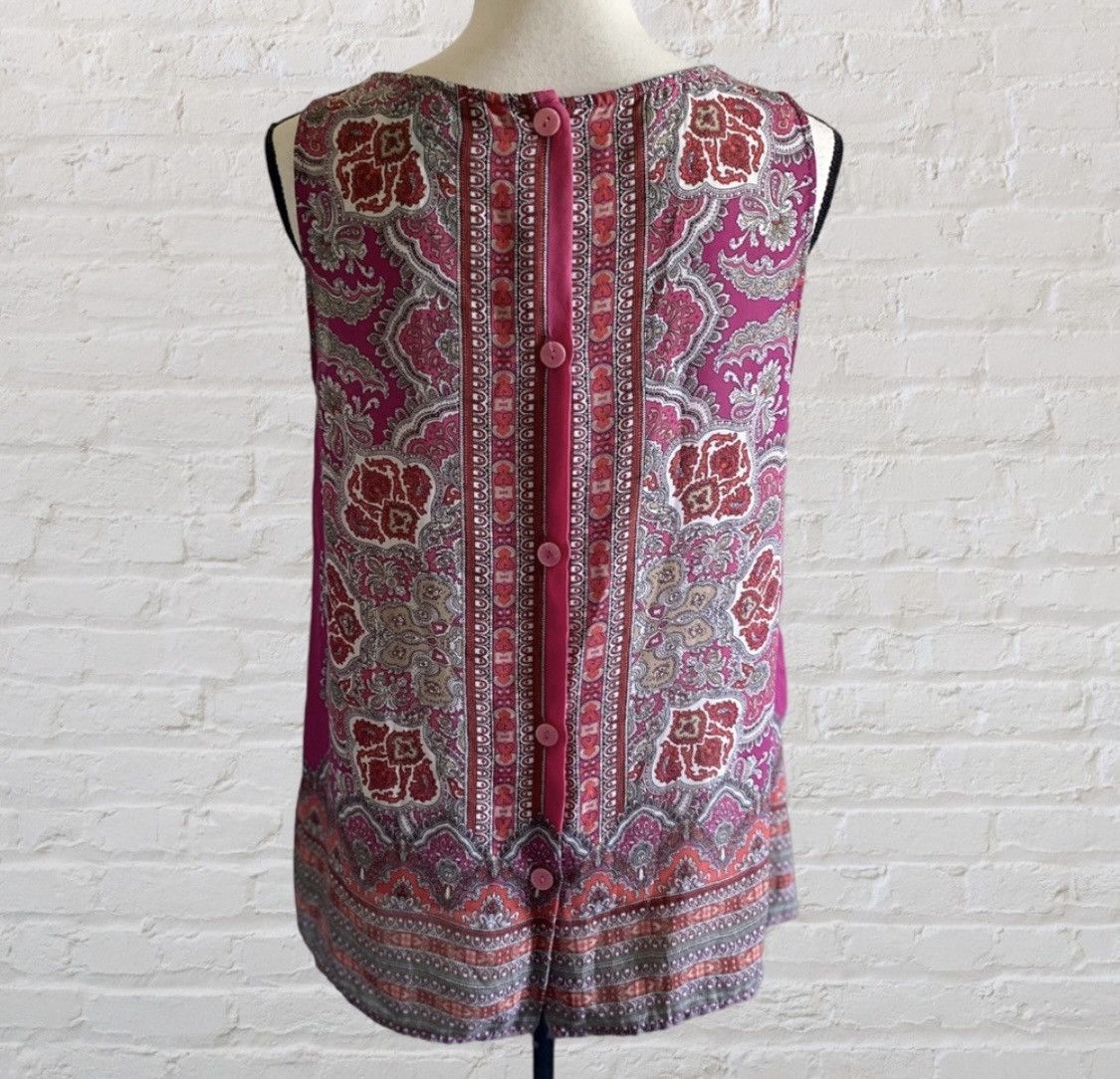 Cynthia Rowley CYNTHIA ROWLEY BUTTON UP BACK SLEEVELESS PAISLEY TANK TOP Size M / US 6-8 / IT 42-44 - 5 Thumbnail