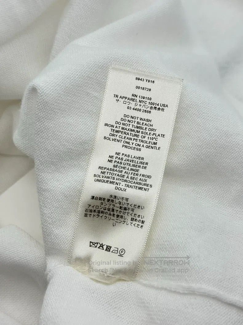 The Row The Row Pure White Loose Crew Neck Short Sleeve Tee Size XS / US 0-2 / IT 36-38 - 6 Thumbnail