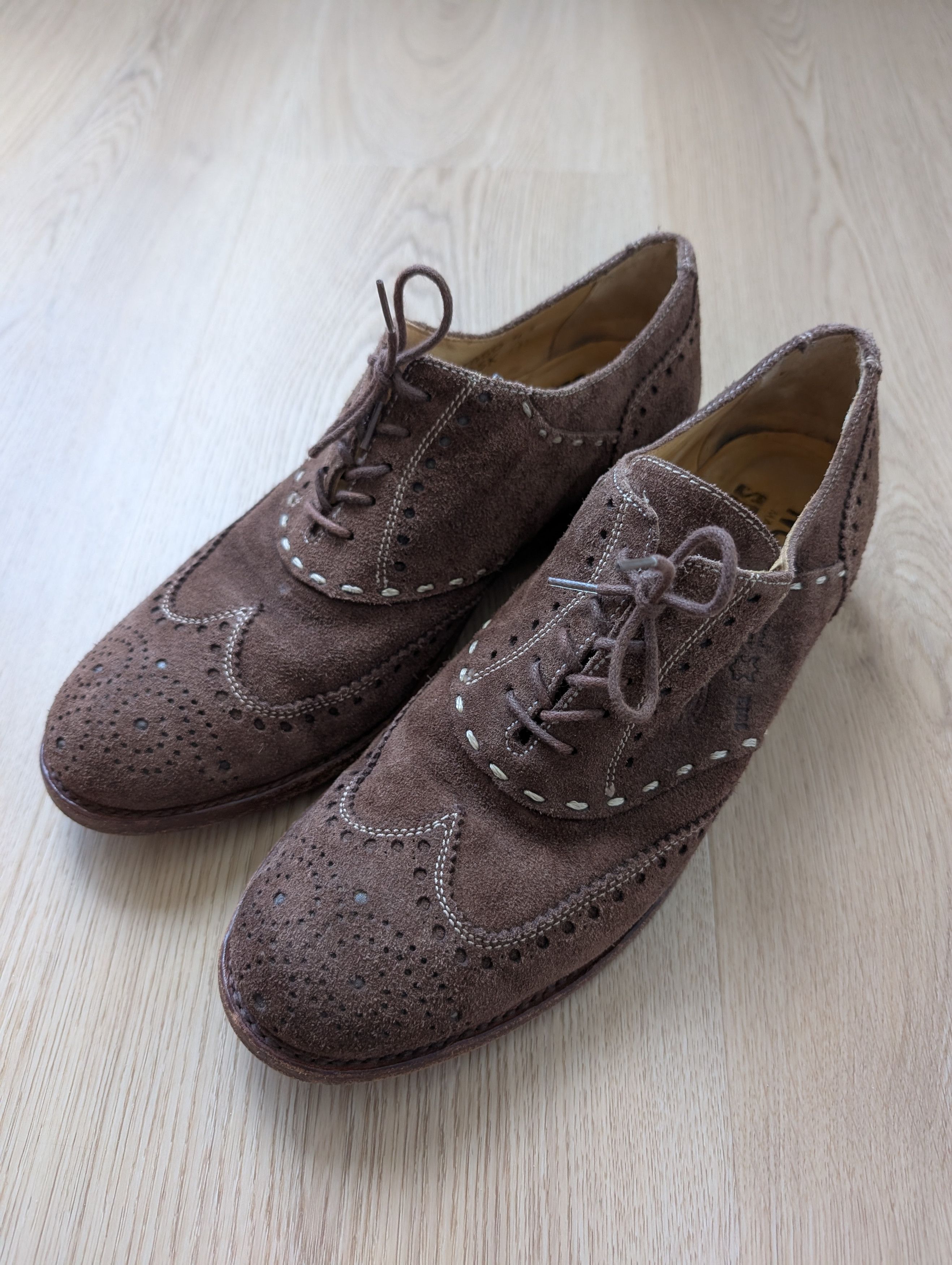 Sendra Sendra 7850 Suede Leather Lace-Up Shoes Wingtip Pattern Size US 8 / EU 41 - 1 Thumbnail
