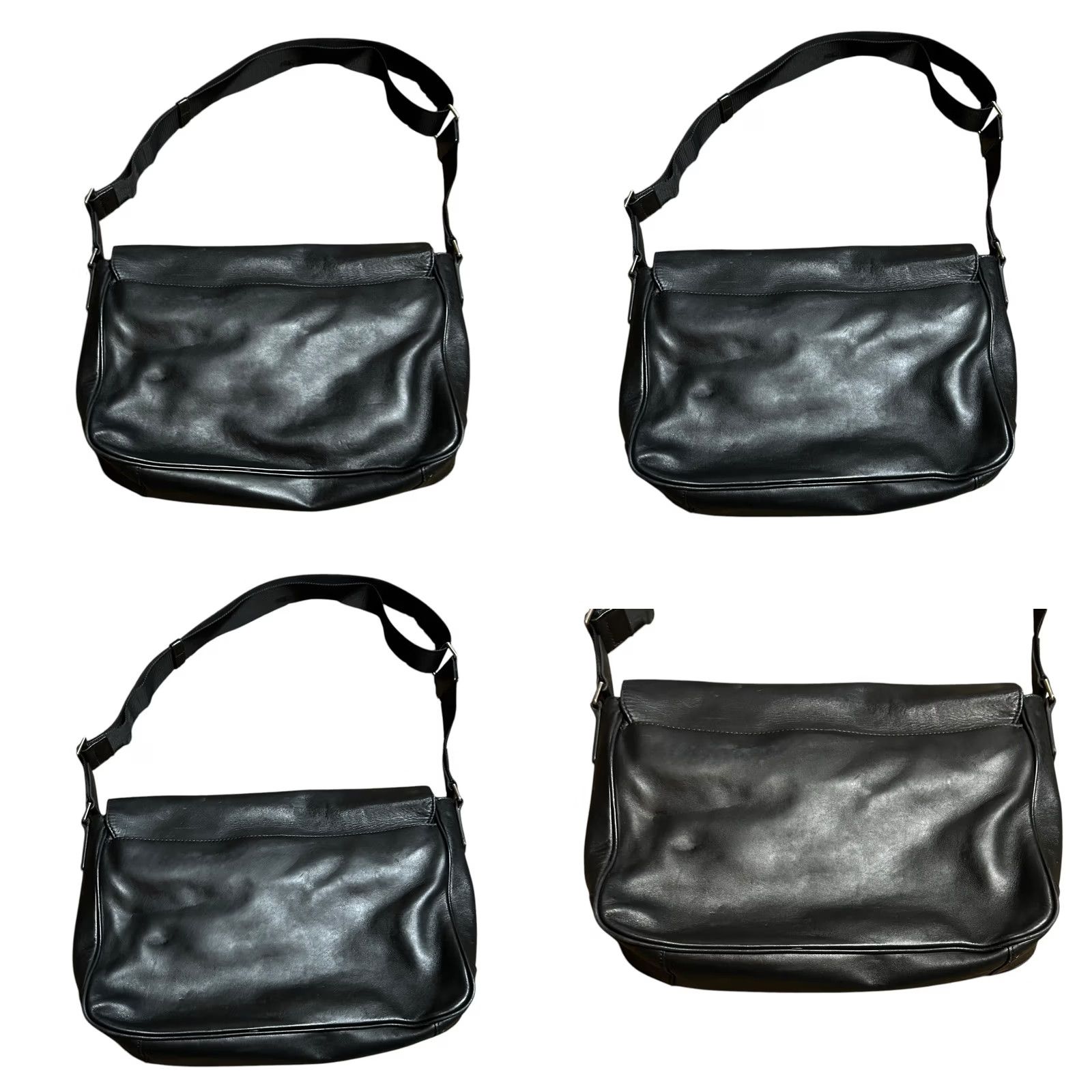 Vintage Michael Kors Crossbody Messenger Bag Black Leather Suitcase Mens Designer Crossbody Strap 20in Nylon Adjustable Zipper Pockets Lined RefineVintage No Size ONE SIZE - 9 Thumbnail