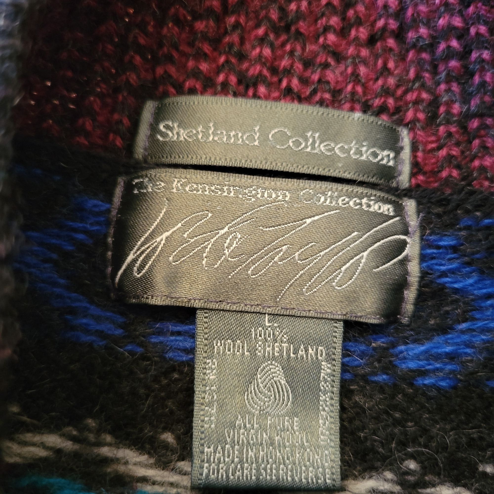 Vintage Lord Taylor Vintage Shetland Wool Fair Isle Sweater Scotland Size US L / EU 52-54 / 3 - 5 Thumbnail