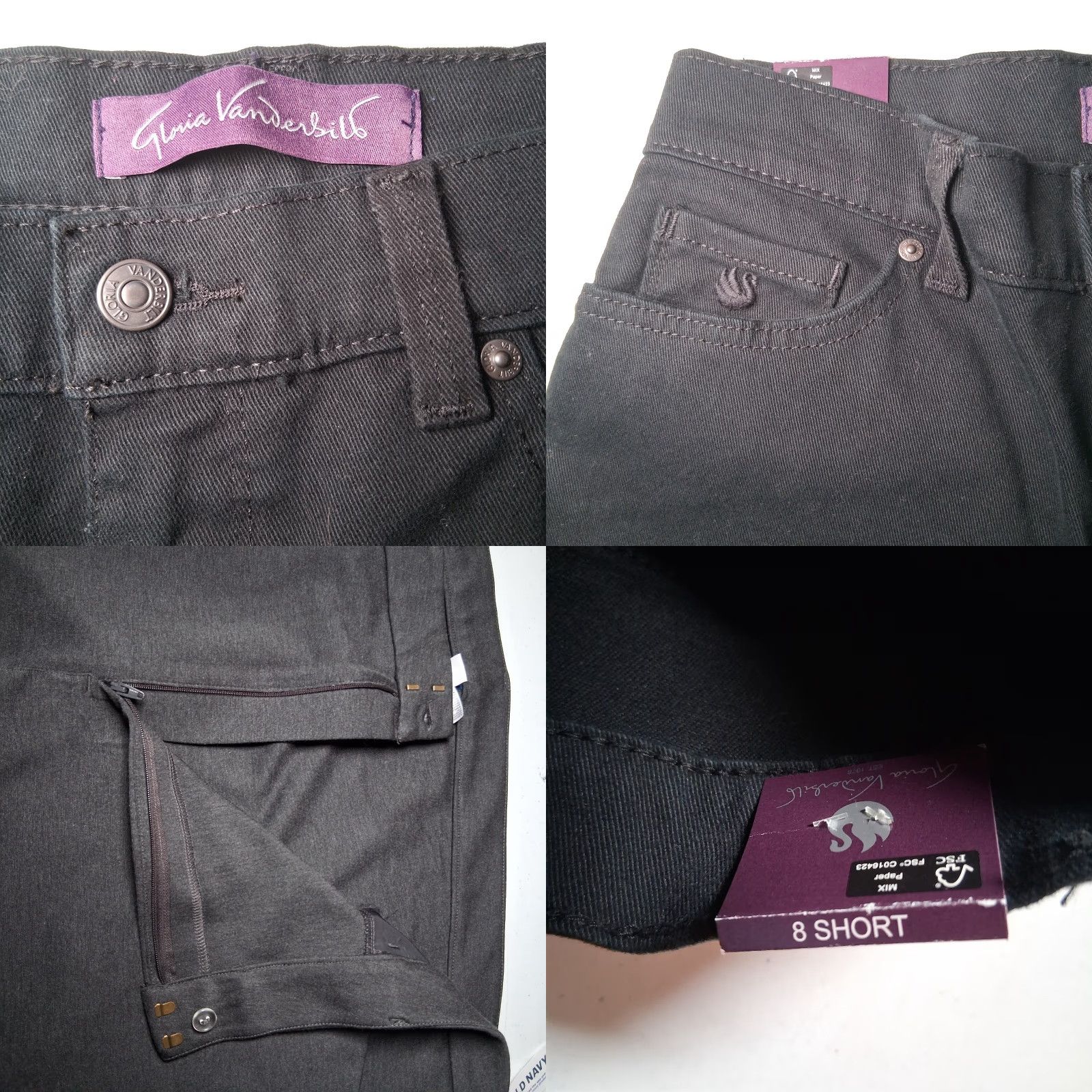 Gloria Vanderbilt VINTAGE Gloria Vanderbilt Amanda Jeans Short 8 Black Stretch Tapered Leg Womens Size 30" / US 8 / IT 44 - 8 Thumbnail
