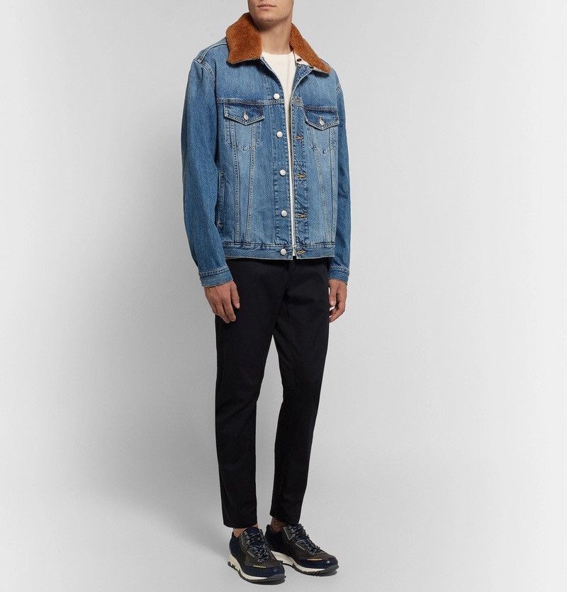 Alexander McQueen Shearling trimmed embroidered denim jacket Size US M / EU 48-50 / 2 - 12 Thumbnail