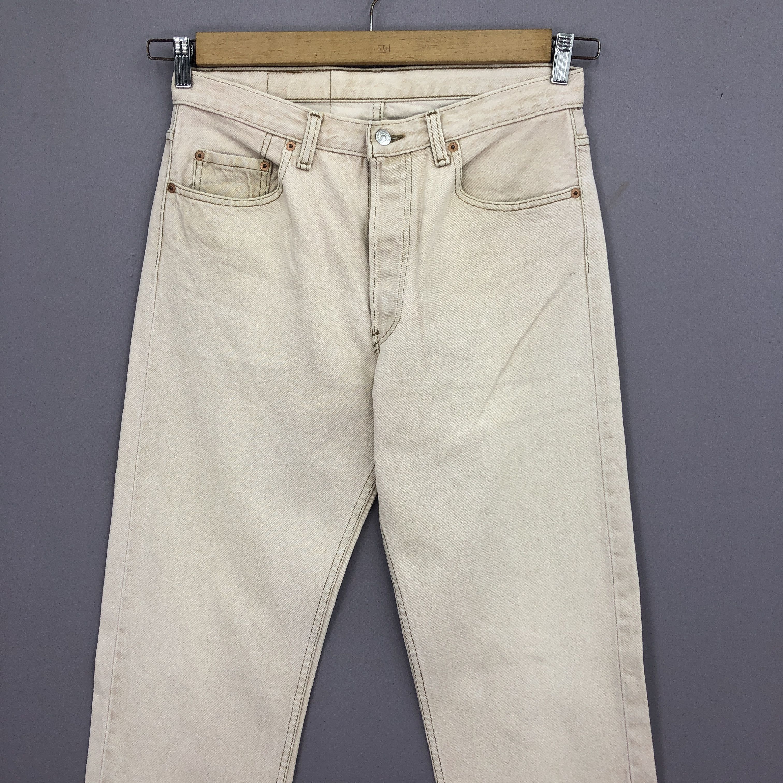 Levi's Vintage Levis 501 Jeans 90s Levi's Beige Brown Denim GF30253 Size US 30 / EU 46 - 3 Thumbnail