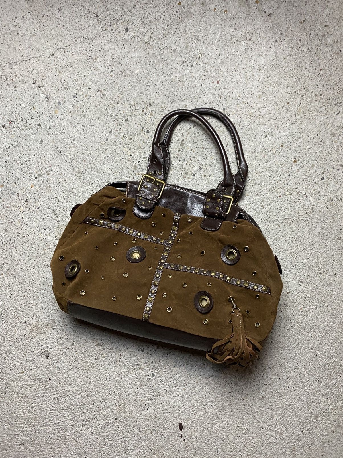 Vintage Vintage suede handbag shoulder bag y2k archive avant garde Size ONE SIZE - 4 Thumbnail