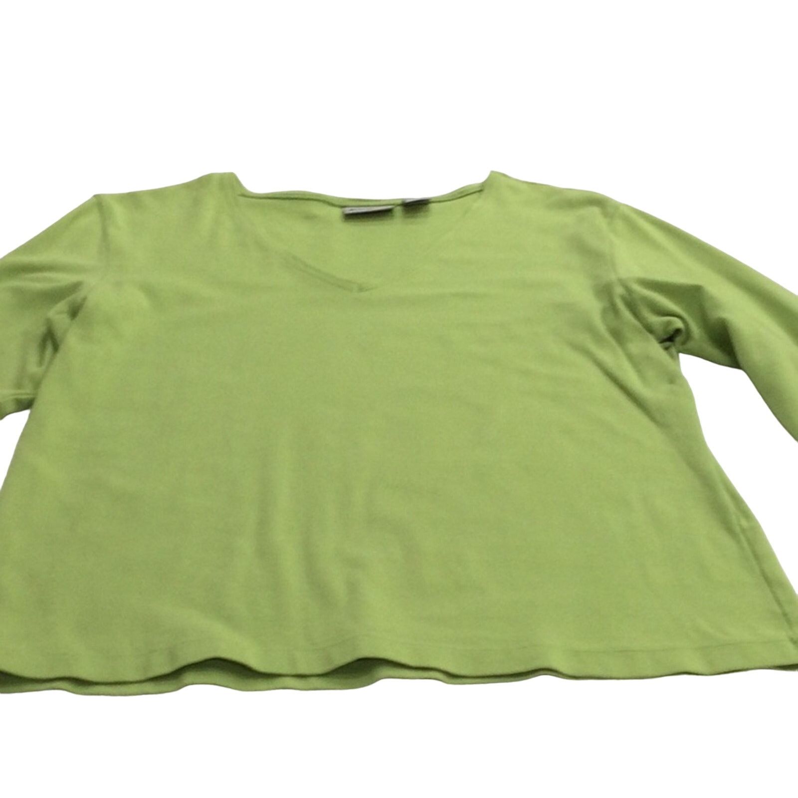 Chicos Chico's Lime Green 3/4 Sleeve V-neck T-shirt Size 2/L/12 Size L / US 10 / IT 46 - 16 Thumbnail