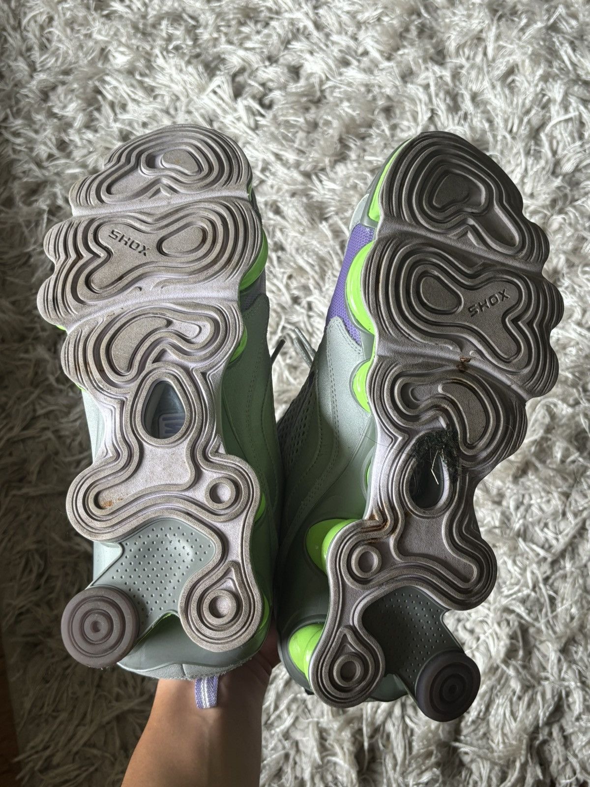 Nike Nike Shox in Silver/Lilac/Slime Green Size US 10.5 / EU 43-44 - 5 Thumbnail