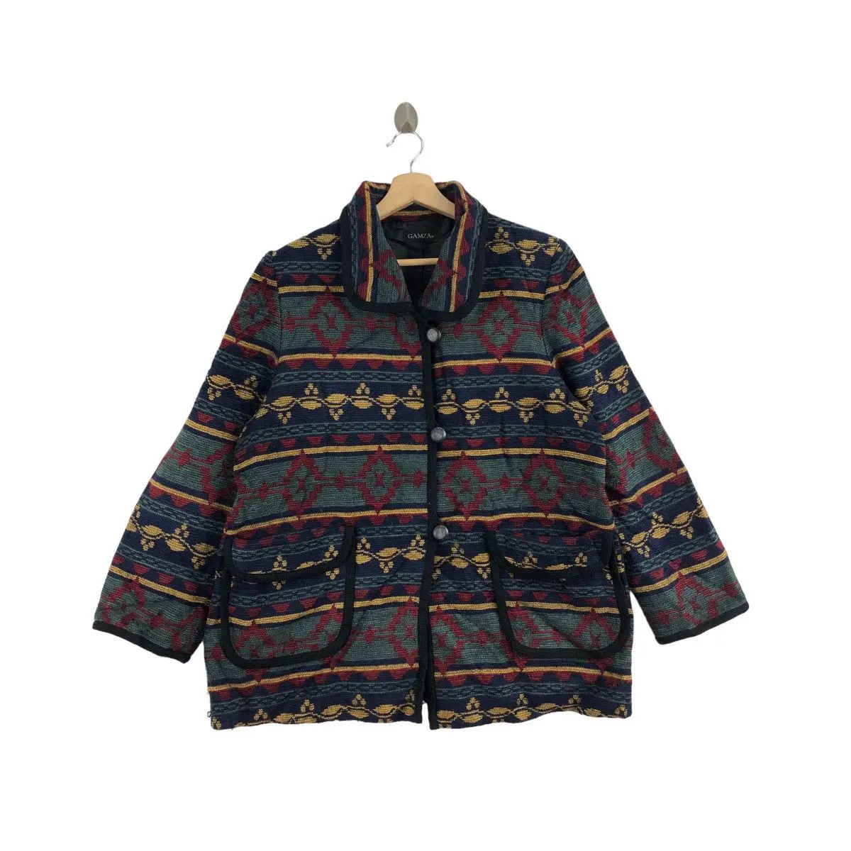 Vintage Vtg GAMZA JAPAN Harajuku Aztec Navajo AOP Jacket Coat Size XL / US 12-14 / IT 48-50 - 1 Thumbnail
