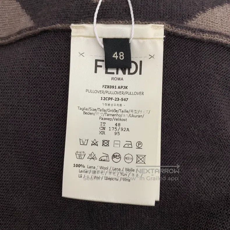 Fendi Fendi Multicolor logo letter print merino wool round neck Size US M / EU 48-50 / 2 - 6 Thumbnail