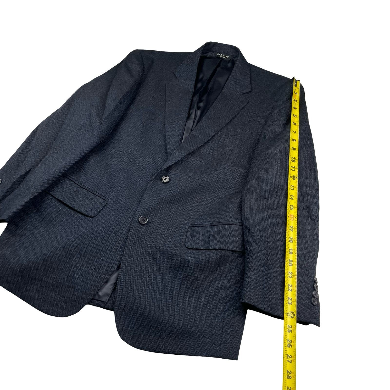Jos. A. Bank Jos. A Bank Men’s 100% Wool 2-Button Blazer Jacket Blue Herr Size 40R - 12 Thumbnail