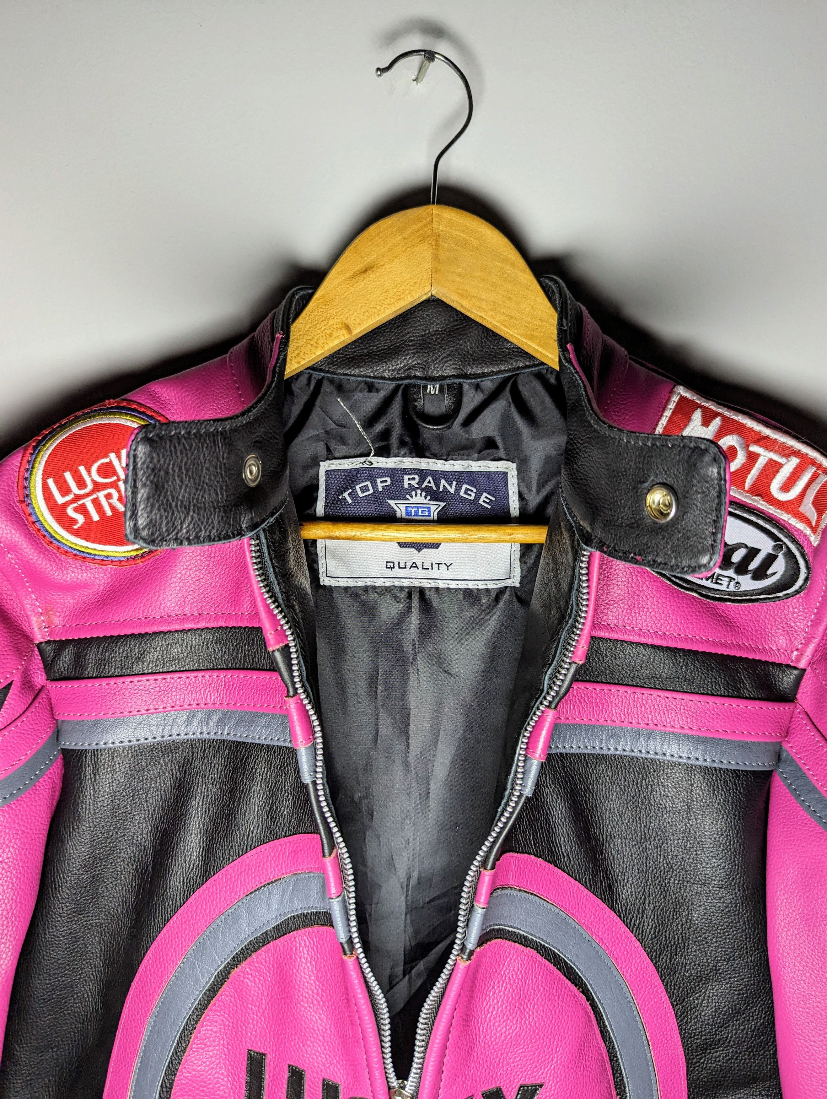 Genuine Leather 🔥 LUCKY STRIKE 💸 VINTAGE 90s LEATHER JACKET STREETWEAR Size US L / EU 52-54 / 3 - 8 Thumbnail