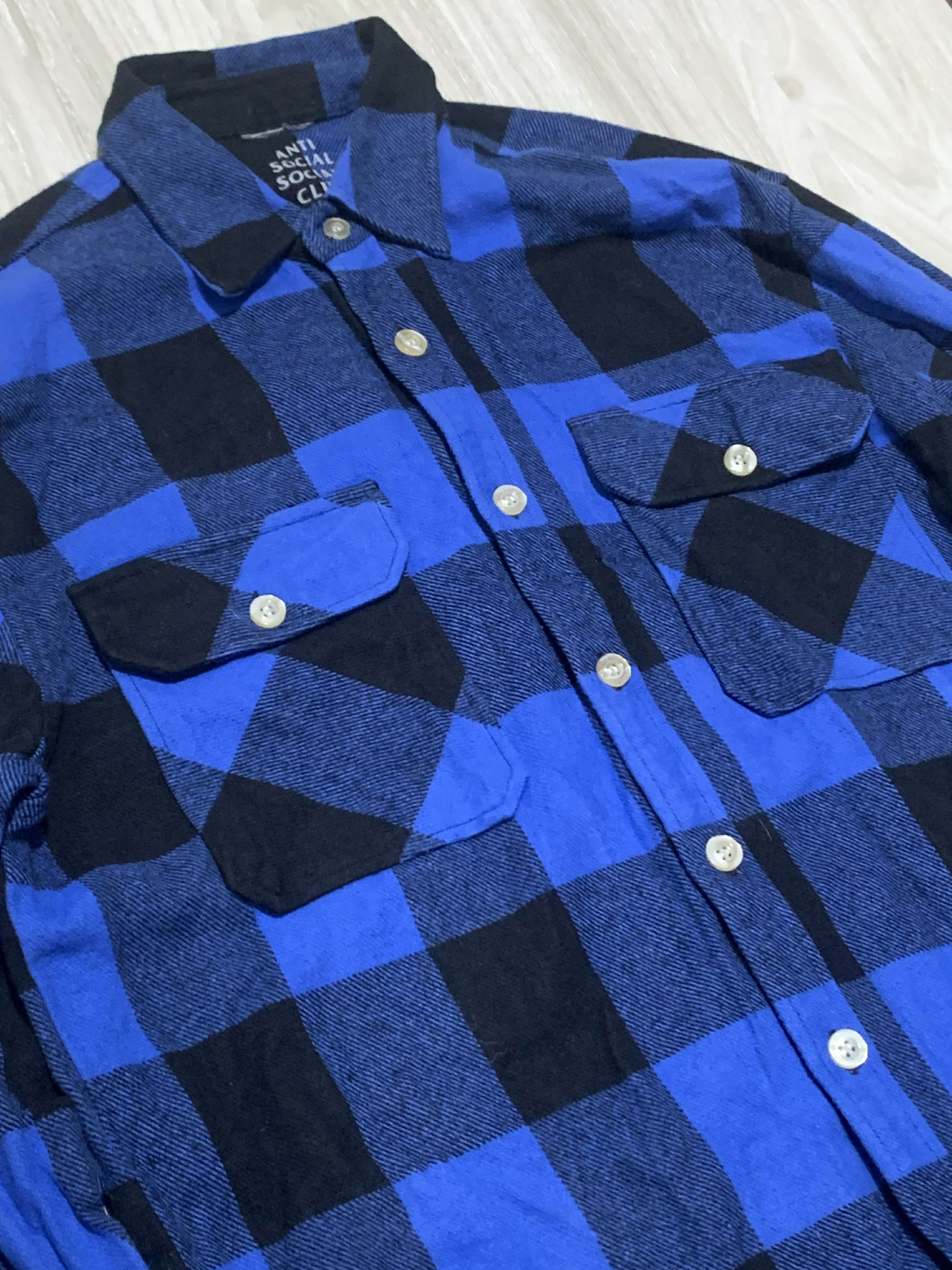 Anti Social Social Club Anti Social Social Club Blue Black Plaid BLUR Flannel Size US S / EU 44-46 / 1 - 4 Thumbnail