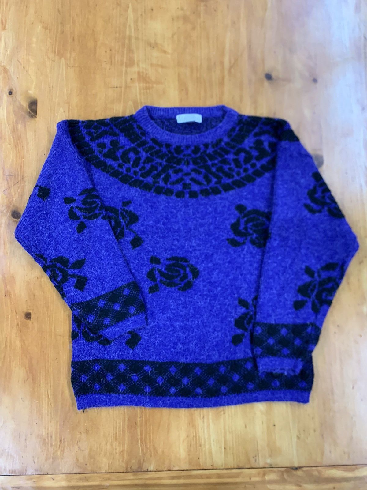 Vintage Vintage Rose Hairy Acrylic Knit Sweater Size US M / EU 48-50 / 2 - 1 Thumbnail