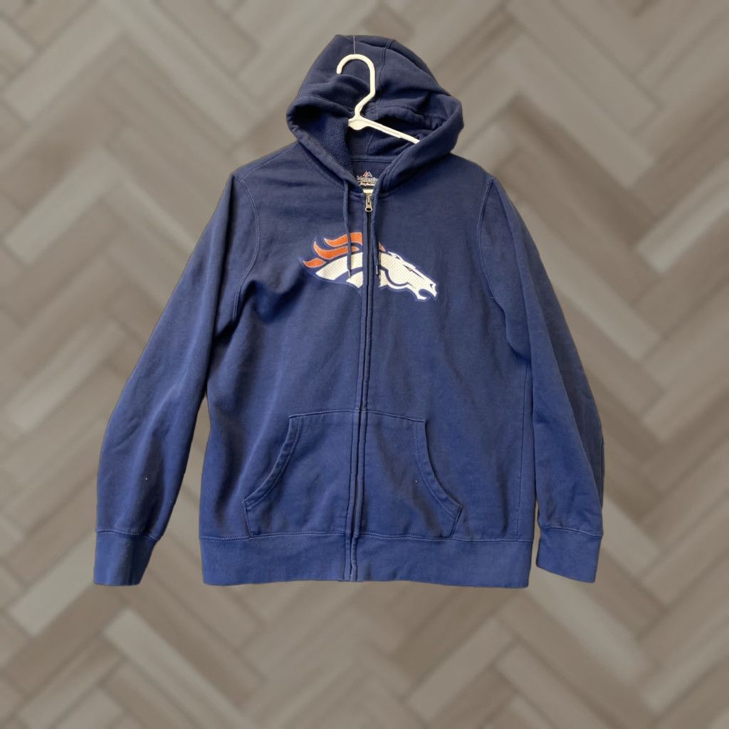 NFL Majestic DENVER BRONCOS NFL Size XL Womens 18/20 Blue Hoodie Zip Casual /56-41 Size XL / US 12-14 / IT 48-50 - 1 Thumbnail
