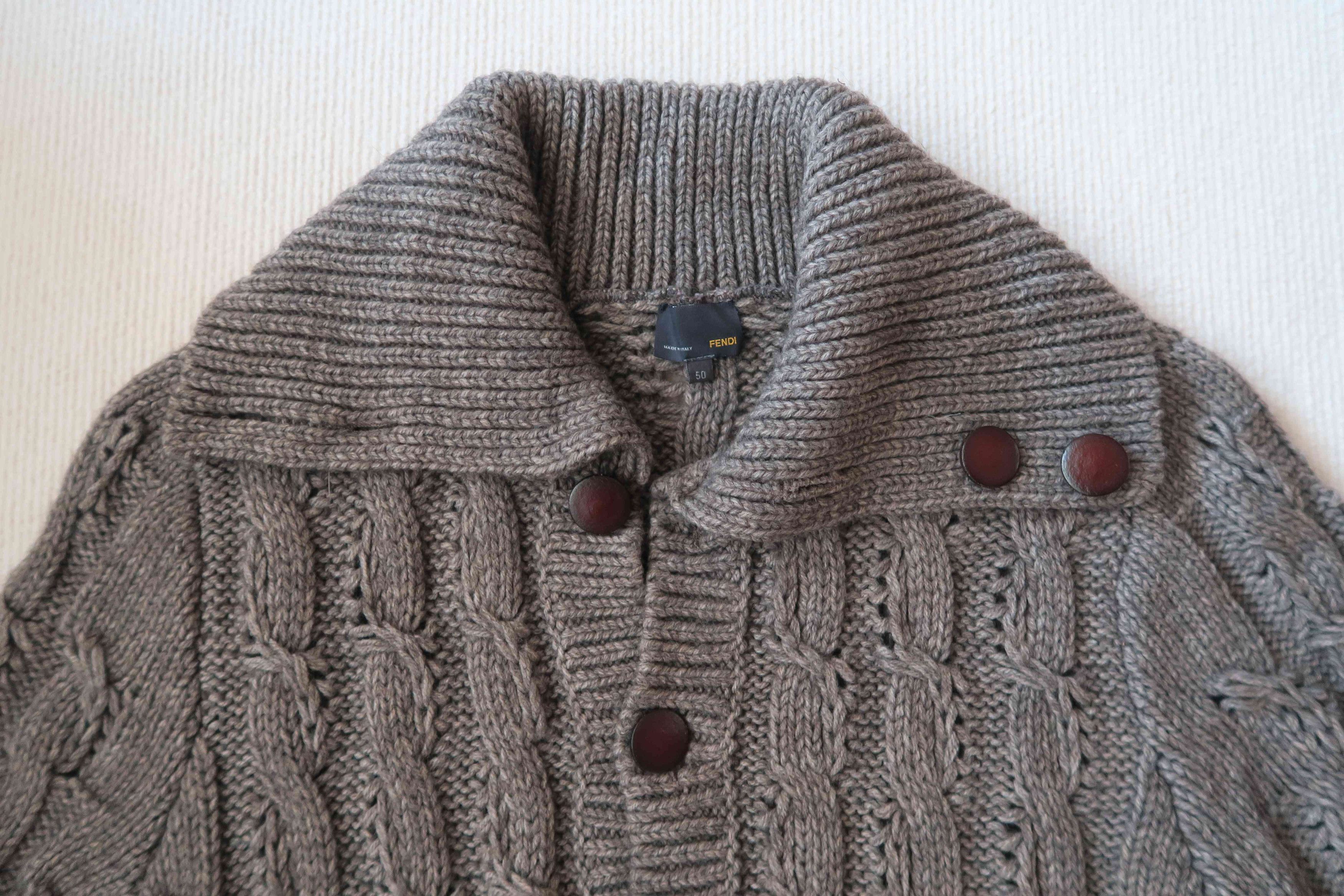 Fendi Fendi Lana Wool Knitted Cardigan Sweater Size US M / EU 48-50 / 2 - 2 Thumbnail