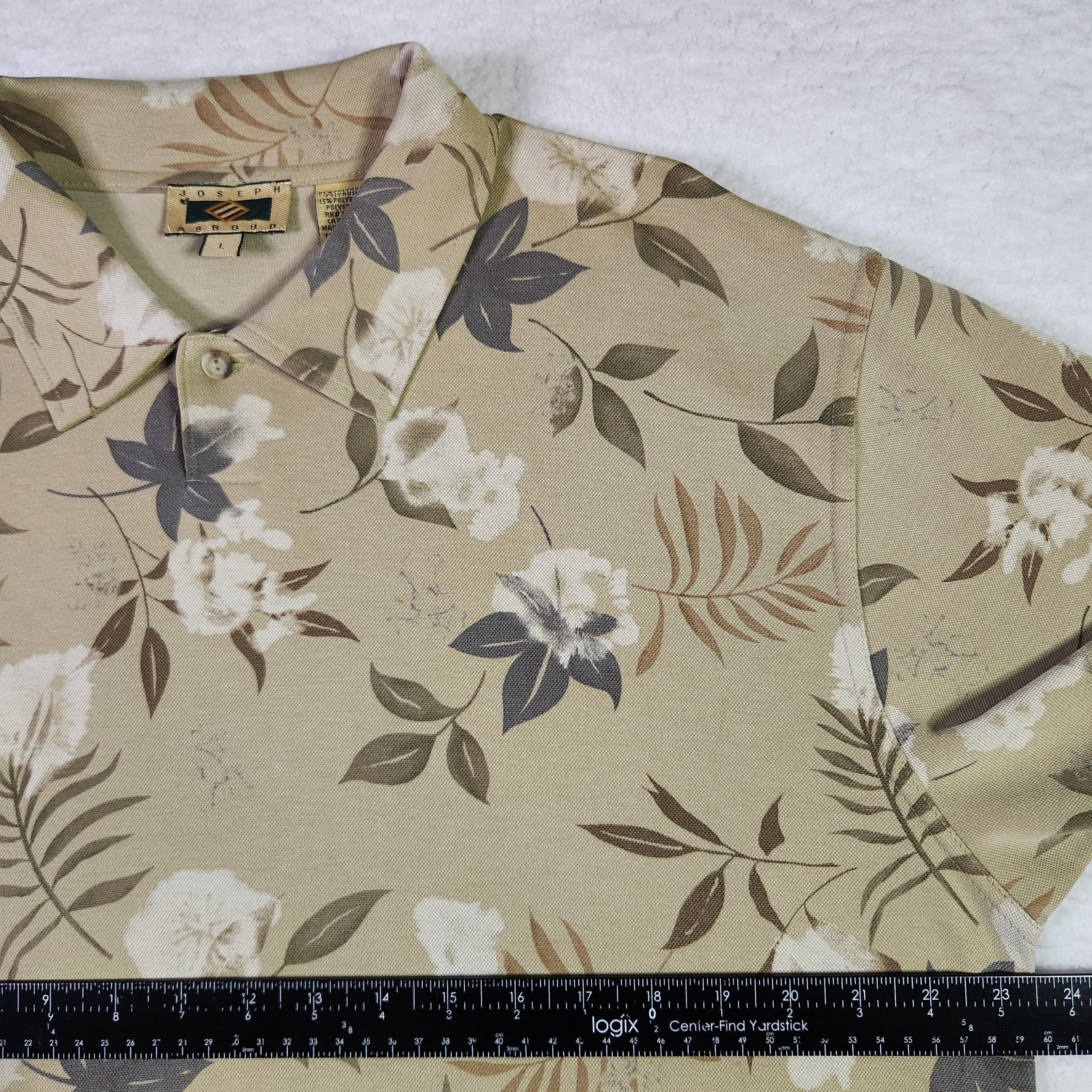 Joseph Abboud VINTAGE Joseph Abboud Polo Shirt Large Floral Short Sleeve Size US L / EU 52-54 / 3 - 7 Thumbnail