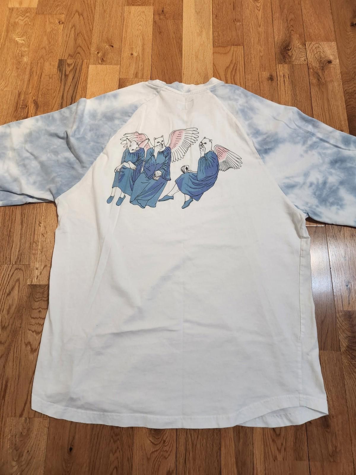 RIPNDIP RIPNDIP Angelic Cats Tie Dye 3/4 Sleeve Shirt White Men's L Size US L / EU 52-54 / 3 - 4 Thumbnail