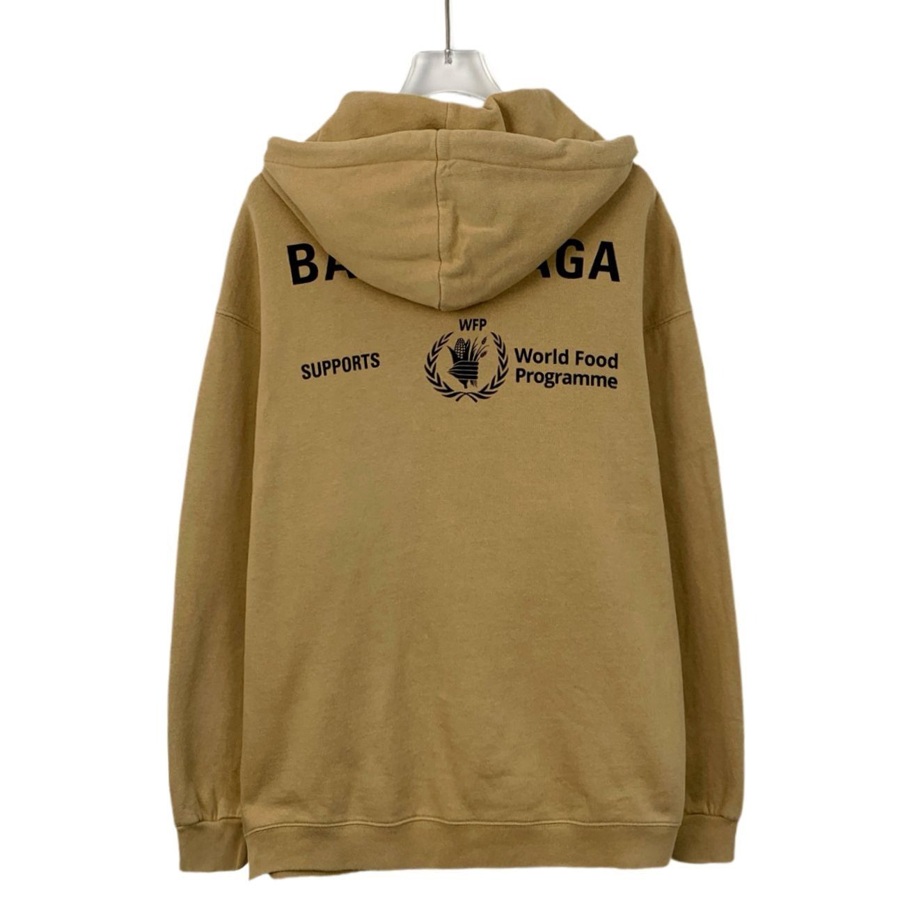 Balenciaga Balenciaga x WFP Brown Hoodie with Drawstring and Letter Pri Size S / US 4 / IT 40 - 6 Thumbnail