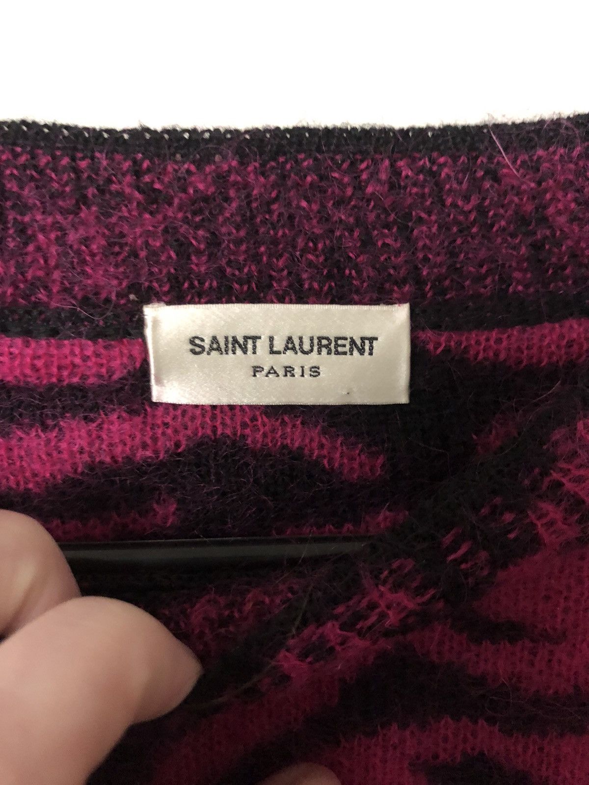 Saint Laurent Paris Saint Laurent Paris- pink and black tiger striped sweater Size US S / EU 44-46 / 1 - 2 Thumbnail