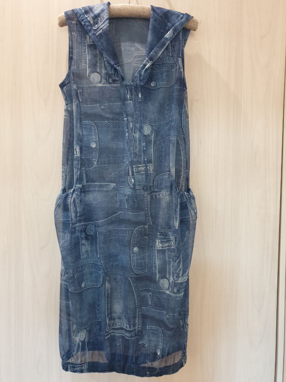 Other Denim Print Hooded Dress sz S/M Size M / US 6-8 / IT 42-44 - 9 Thumbnail