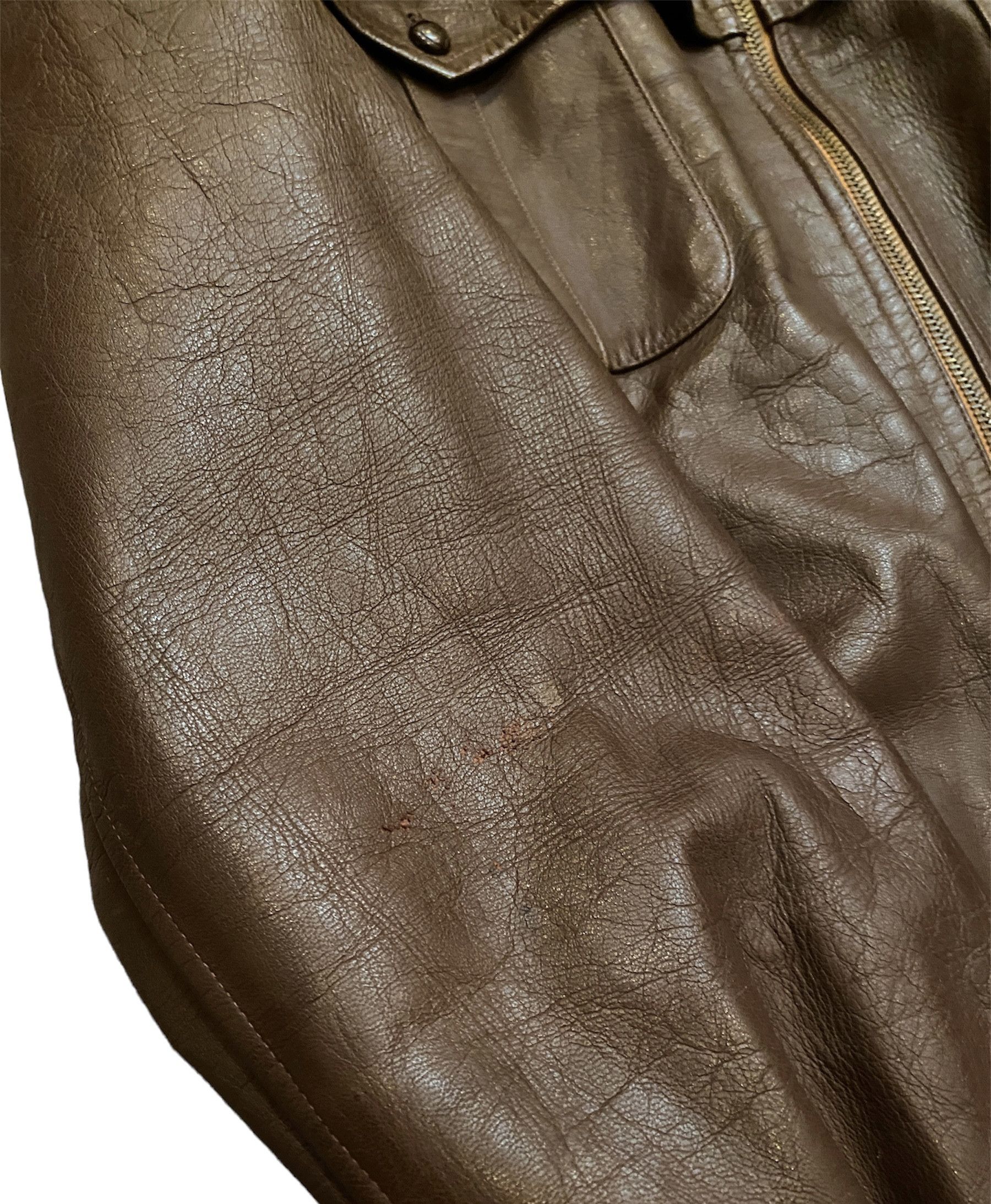 Vintage Retro 40s Horsehide Luftwaffe German Flight Leather Jacket Size US XL / EU 56 / 4 - 7 Thumbnail