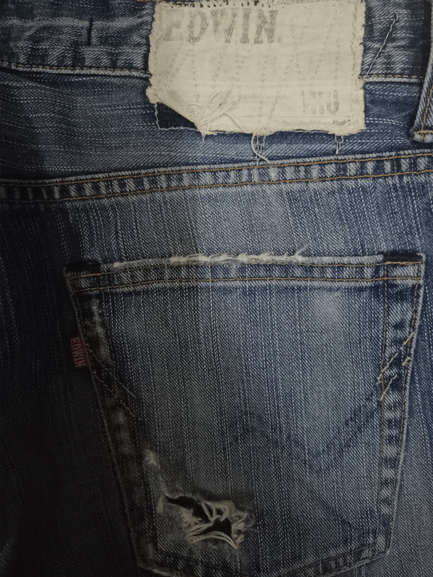 Edwin × Japanese Brand Exclusive Vintage Edwin XV Blue Wash Distressed Flare Jeans Size US 30 / EU 46 - 9 Thumbnail