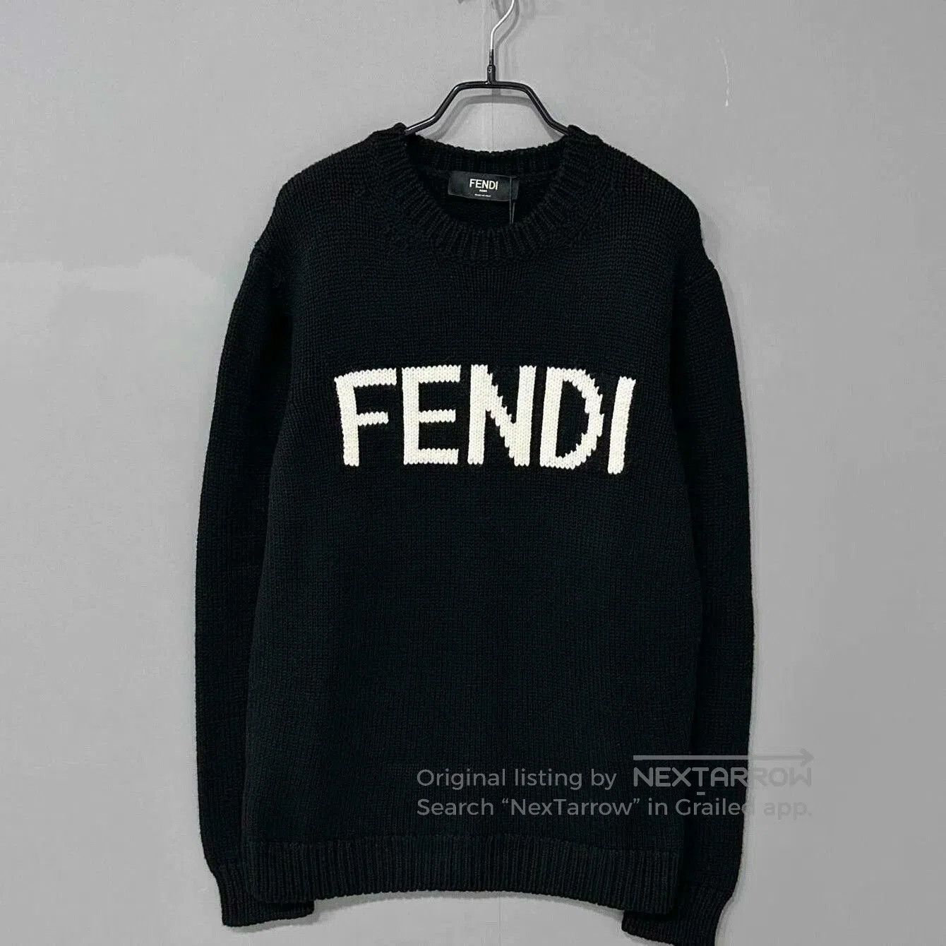 Fendi fendi logo knitted sweater in black. Size US L / EU 52-54 / 3 - 1 Thumbnail