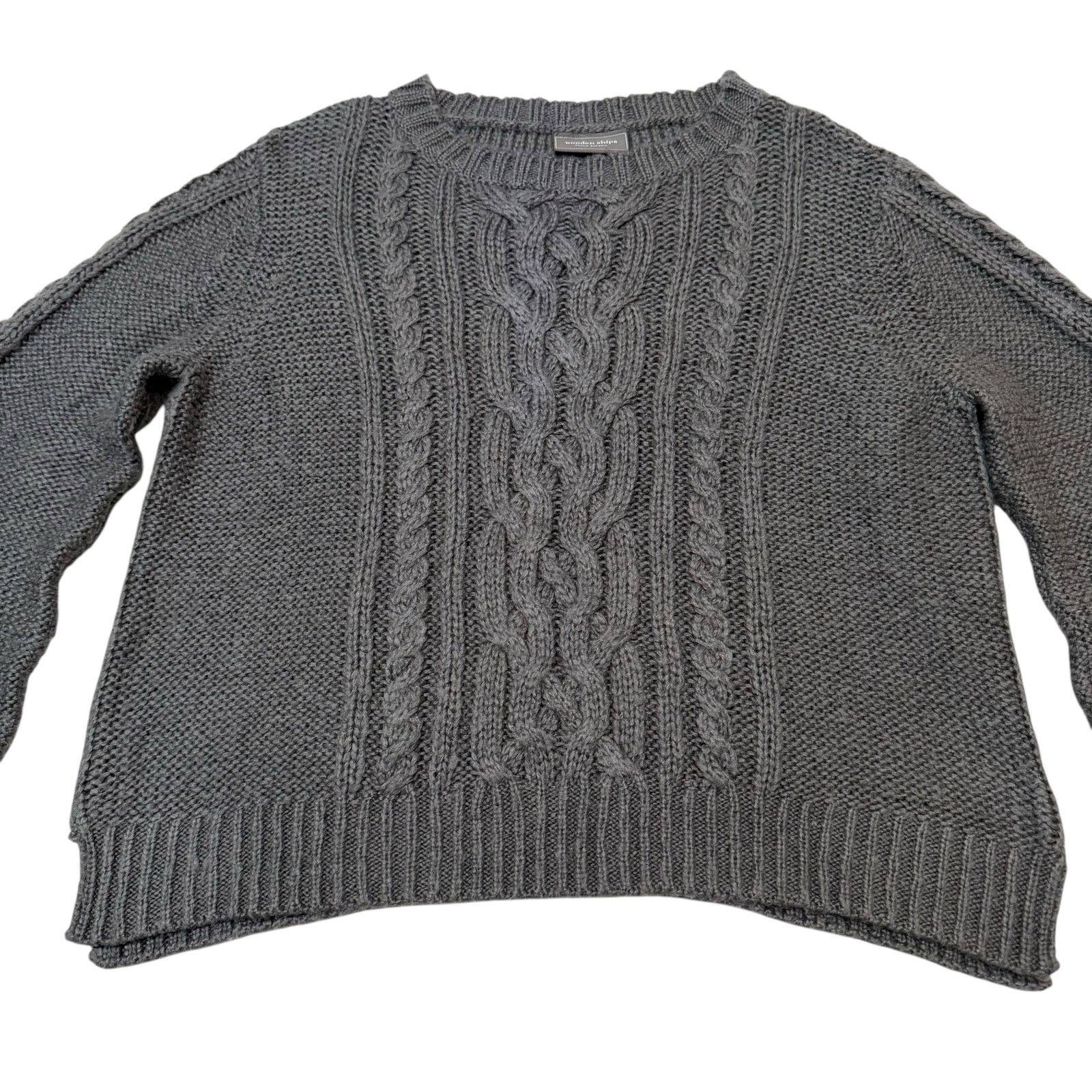 Other Wooden Ships Cable Knit Sweater Long Sleeve Gray Boxy X/S Size S / US 4 / IT 40 - 2 Thumbnail