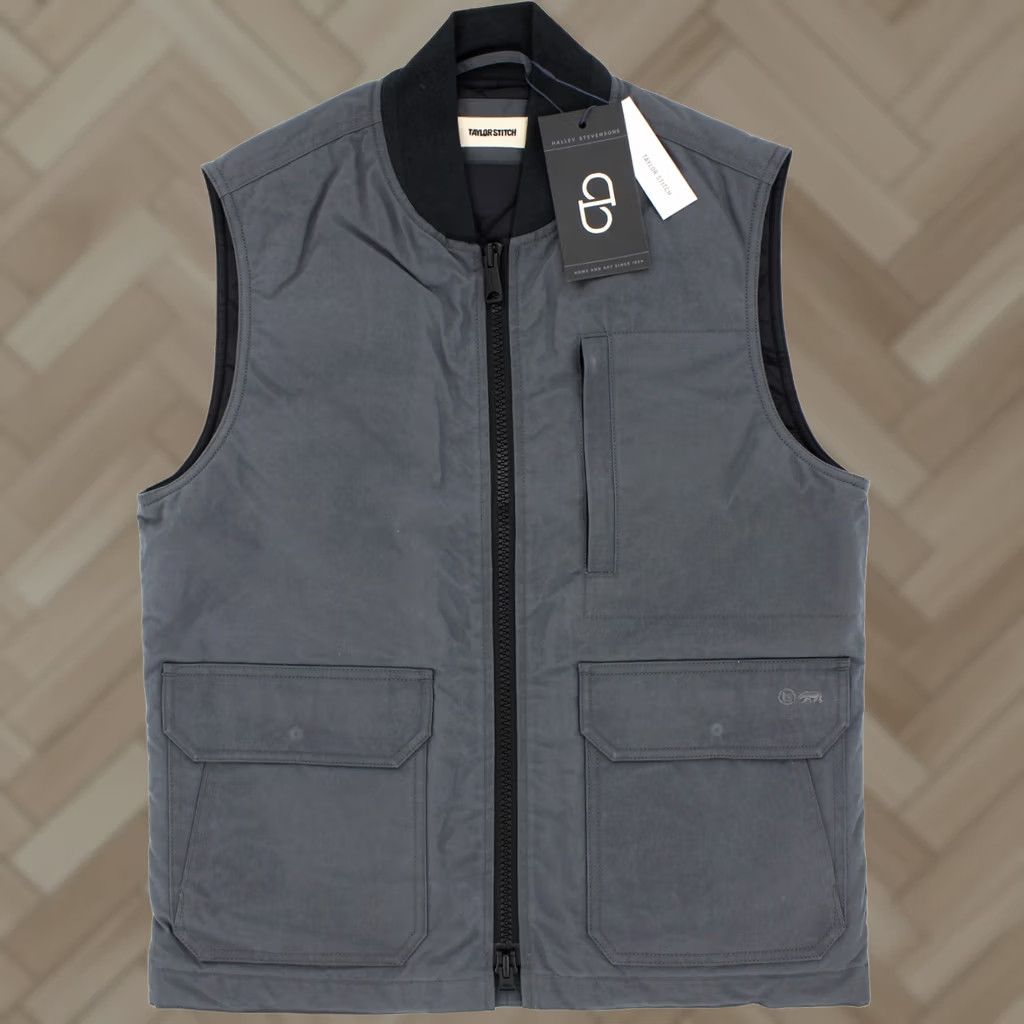 Taylor Stitch Taylor Stitch Men's Anchorage Vest 100% Organic Cotton Dry Wax Weatherproof Vest Blue XS? Size US S / EU 44-46 / 1 - 1 Thumbnail