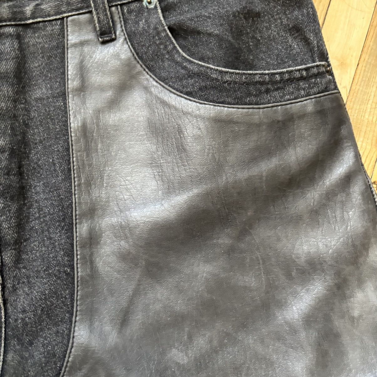 Vintage Vintage Leather Western Denim Black Jeans ERD Punk Grunge Size US 34 / EU 50 - 4 Thumbnail