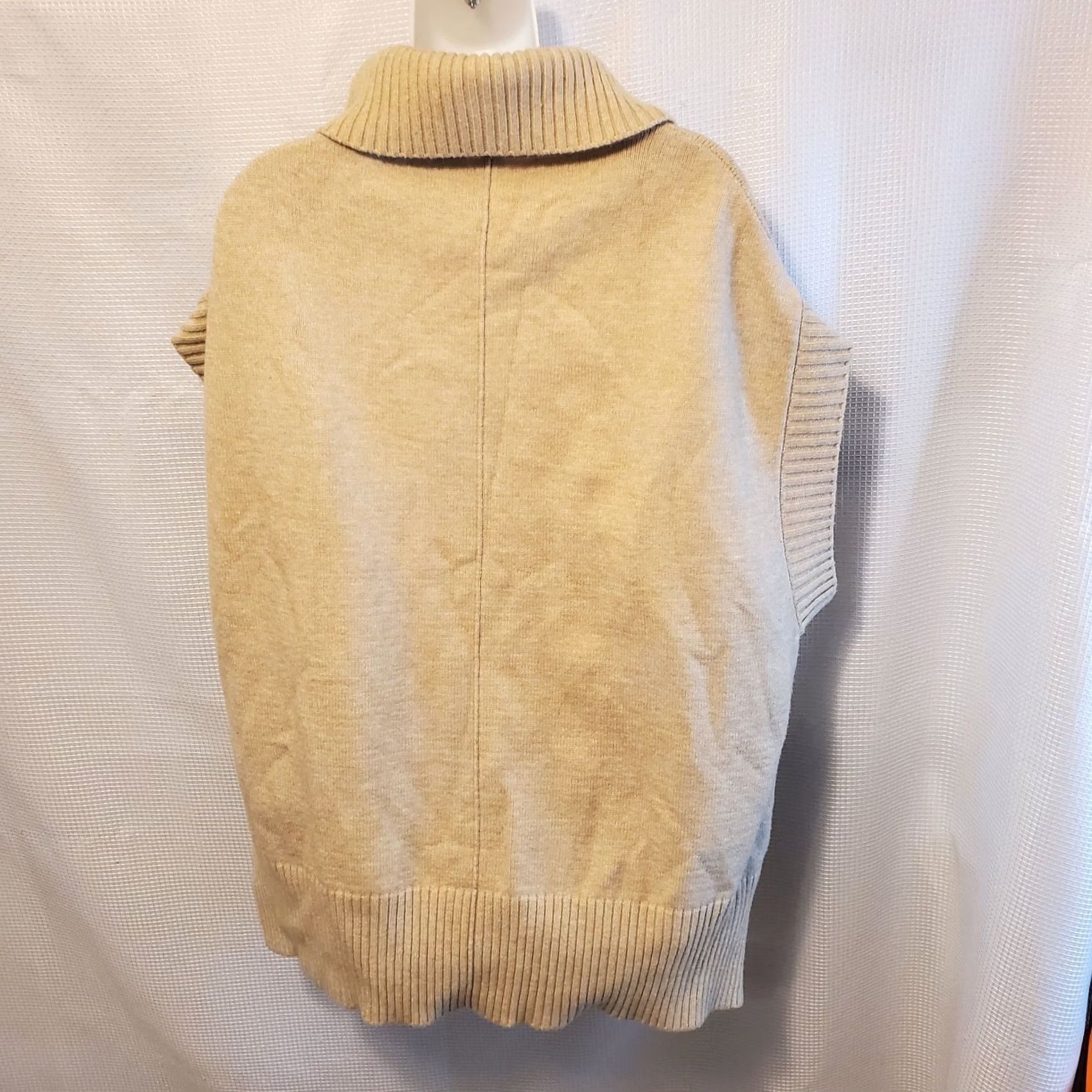 Anthropologie Anthropologie Sweater Womens S Beige Moth Sleeveless Oversized Turtleneck Chunky Size S / US 4 / IT 40 - 3 Thumbnail