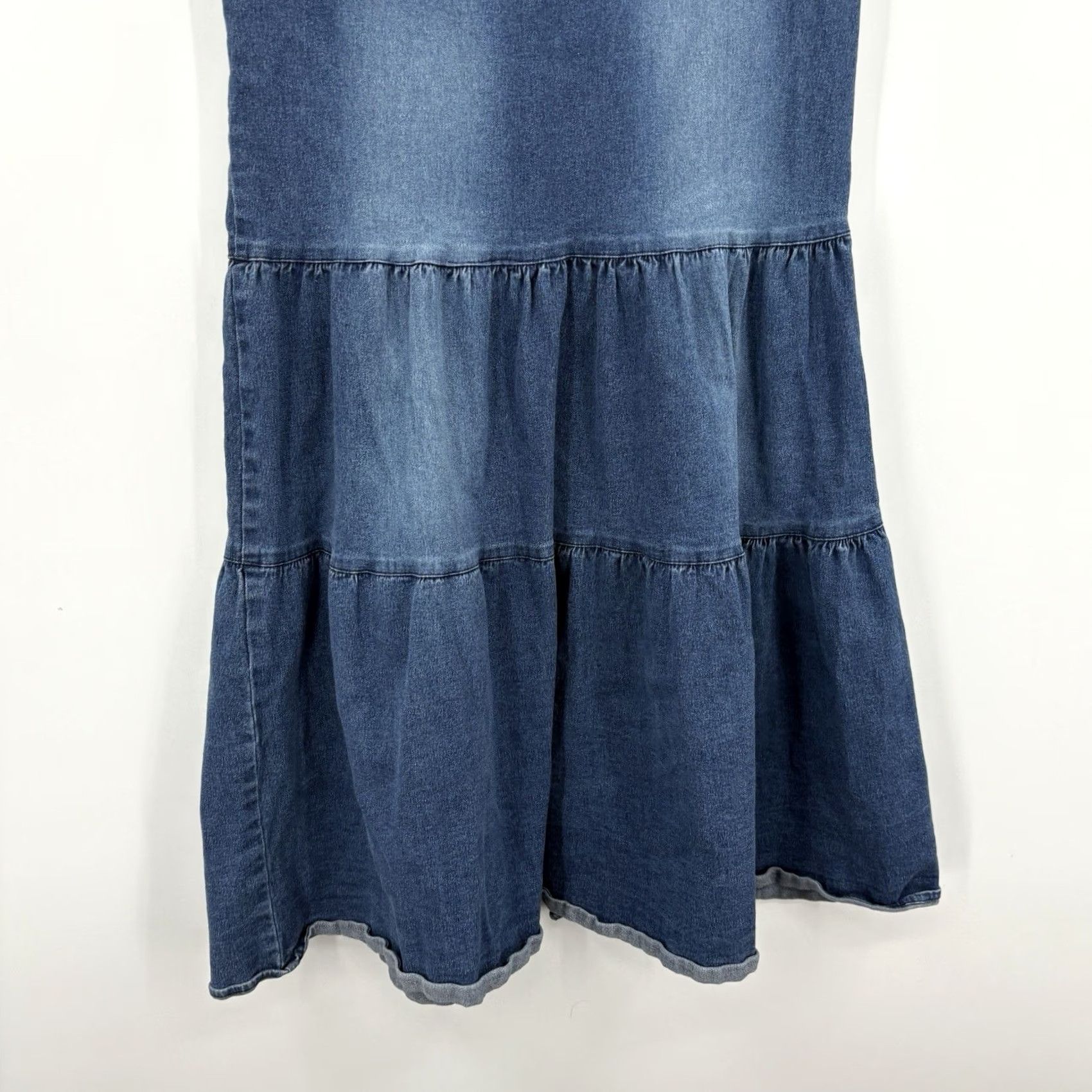 Vintage VINTAGE Y2K Maxi Skirt Women 0 Small Denim Cowgirl Western Festival Tiered Slit Size 28" / US 6 / IT 42 - 7 Thumbnail