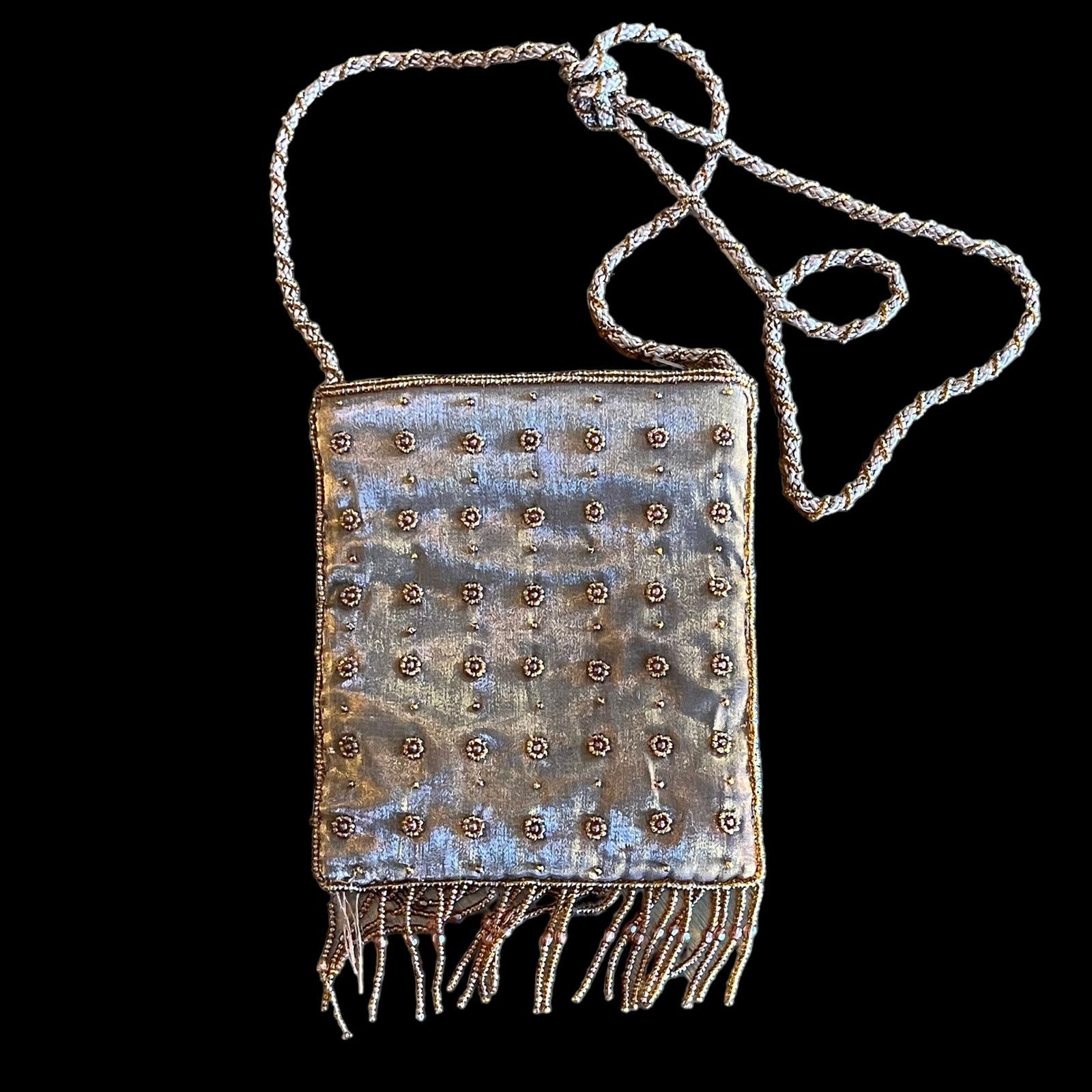 Other Vintage NYTLITES Chiffon Layered Beaded Purse Copper Brown Size ONE SIZE - 1 Thumbnail