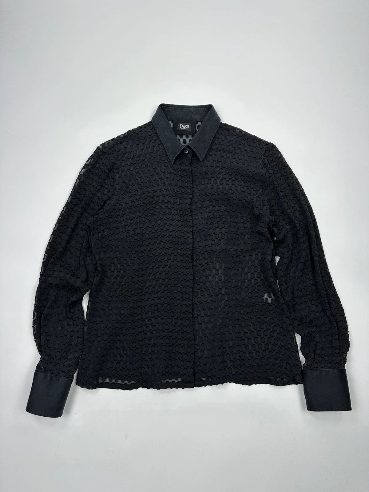 Dolce & Gabbana Dolce Gabbana 00’s Black Dotted Light Silk Shirt Size US M / EU 48-50 / 2 - 1 Thumbnail