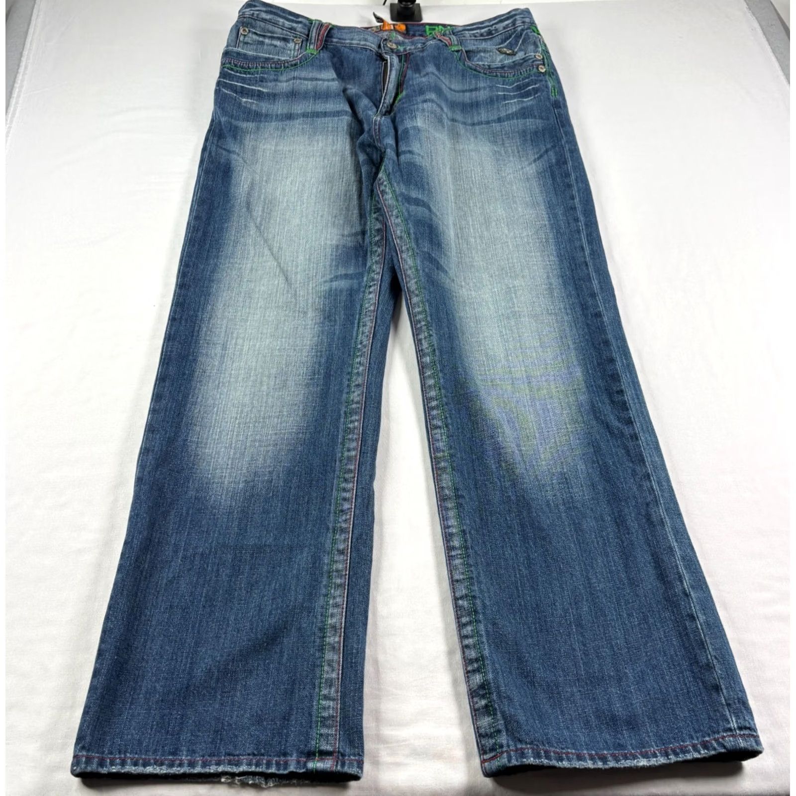 Akademiks VINTAGE Akademiks Jeans Mens 38x32 Blue Baggy Hip Hop Embroidered Jeans Size US 38 / EU 54 - 5 Thumbnail