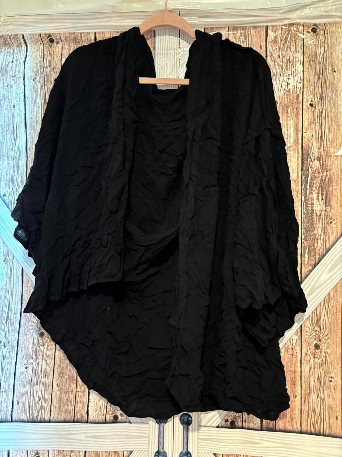 Rains Womens Rasins black sheer 1X swimsuit beach/pool cover up Size ONE SIZE - 1 Thumbnail