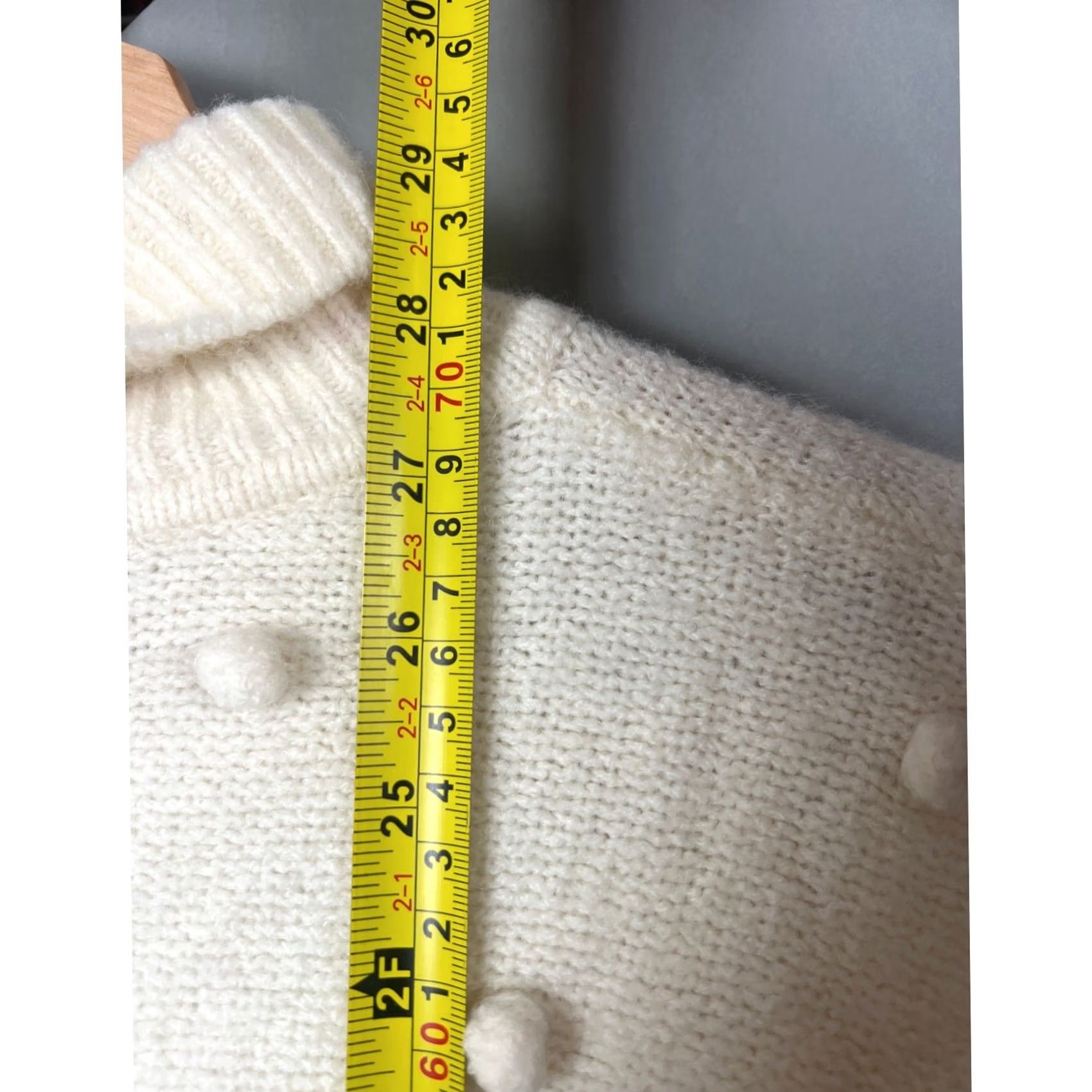 Madewell MADewell Snowglobe Bobble Turtleneck White Pullover Sweatshirt Nylon/Wool XS Women Pullover) Size XS / US 0-2 / IT 36-38 - 5 Thumbnail