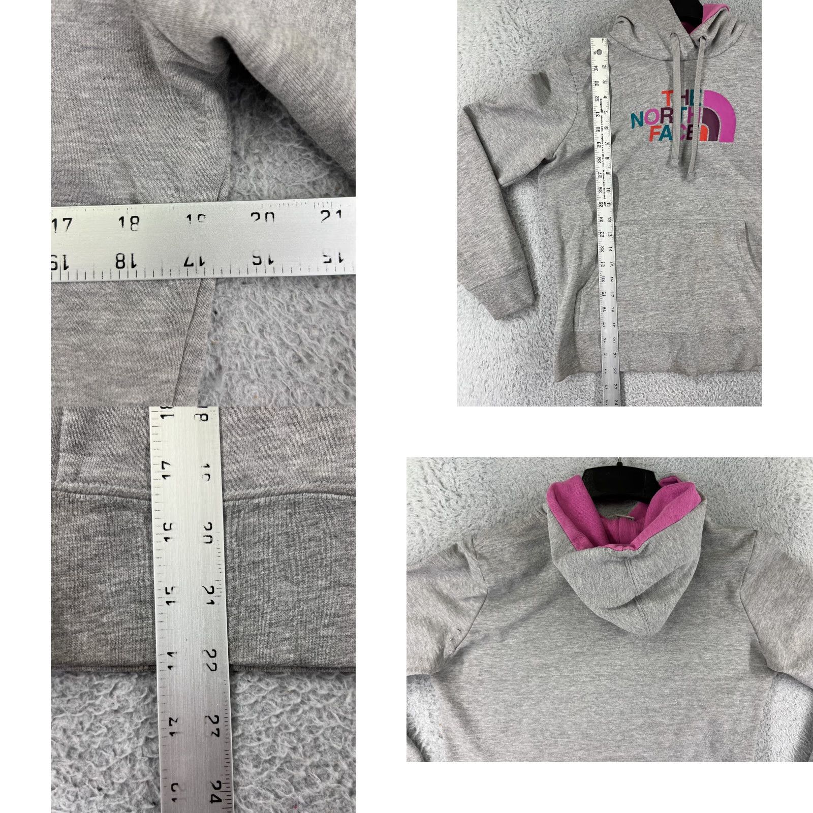 The North Face The North Face Womens Hoodie Sweater Medium Gray Cotton Blend Pocket Logo Crew Neck Pullover Size M / US 6-8 / IT 42-44 - 9 Thumbnail