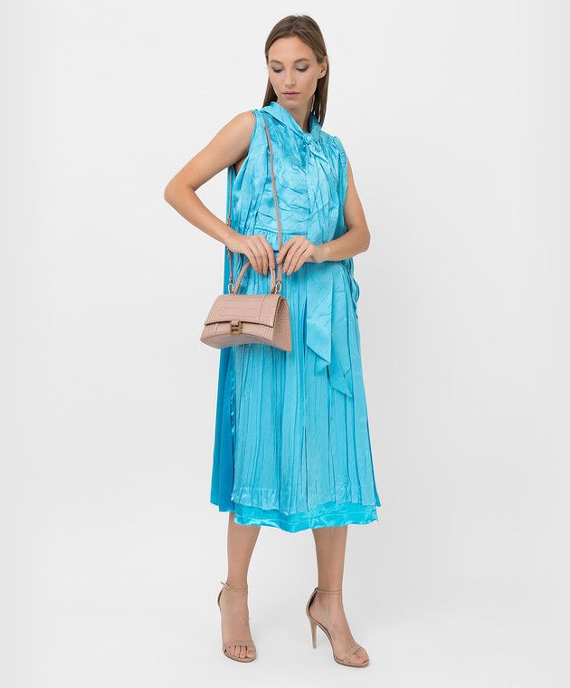 Balenciaga o1y0625 Midi Dress in Turquoise Size XS / US 0-2 / IT 36-38 - 2 Thumbnail