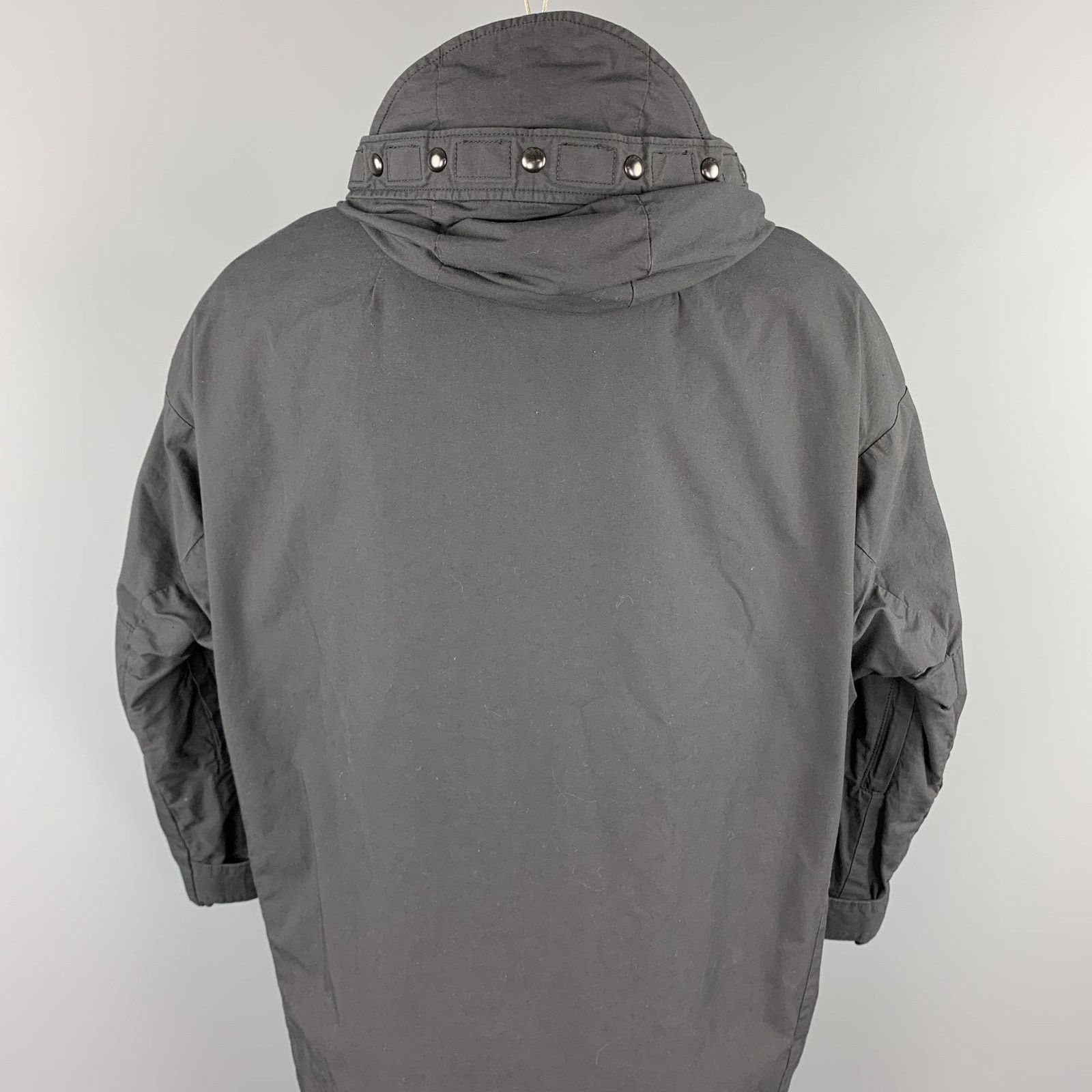 R13 XS Black Cotton / Nylon Zip & Snaps Oversized Hooded Coat Size US XS / EU 42 / 0 - 5 Thumbnail