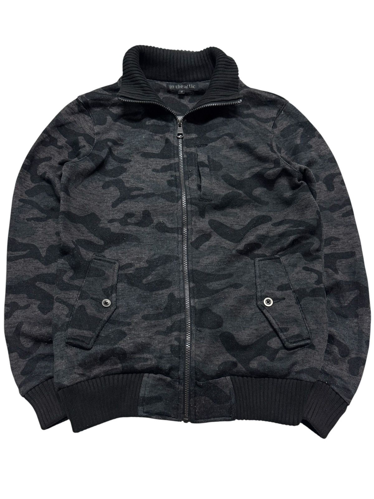 In The Attic INTHEATTIC HOMME SWEATER BONO STYLE CAMOUFLAGE ZIPPER Size US S / EU 44-46 / 1 - 1 Thumbnail
