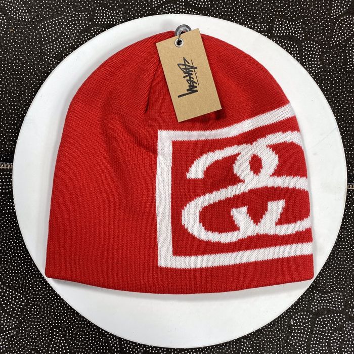 Vintage Stussy Ss Link Skull Cap Red | Grailed